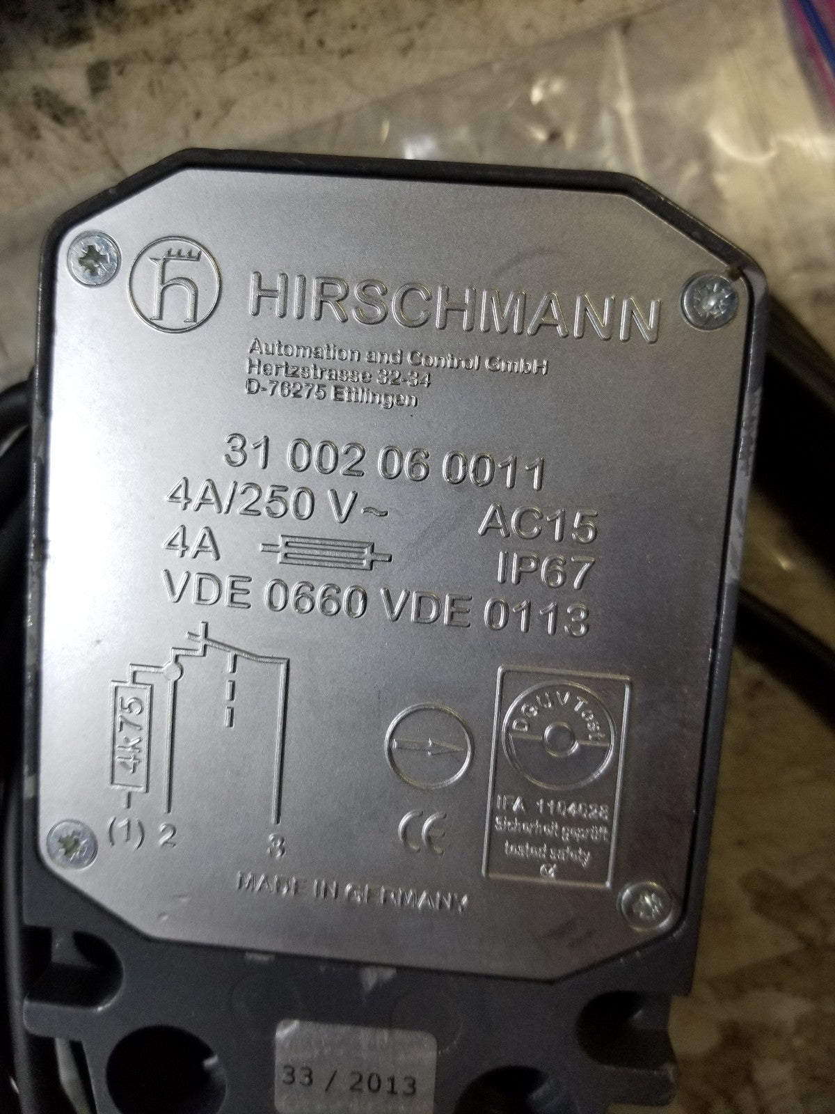 9333102230 Anti Two Block Switch HIRSCHMANN MANITOWOC