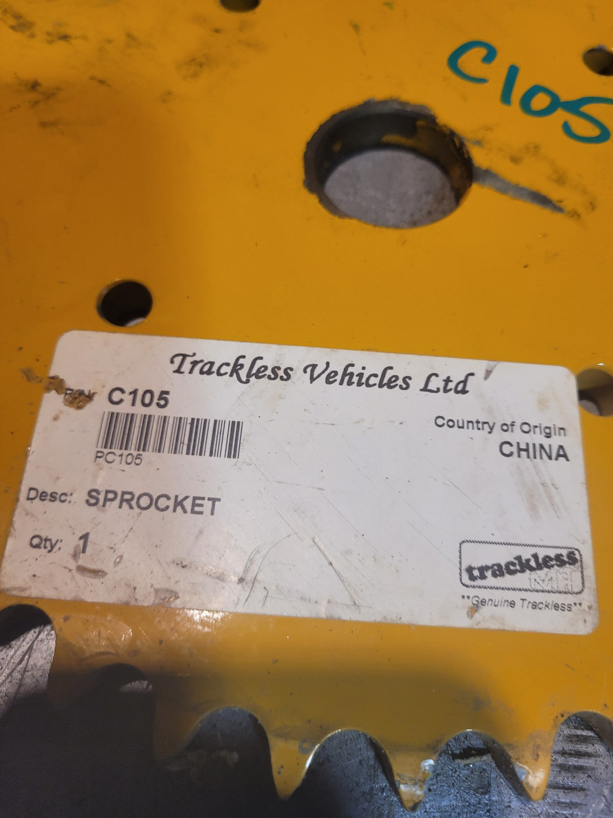 C105 Sprocket for Trackless Snowblower