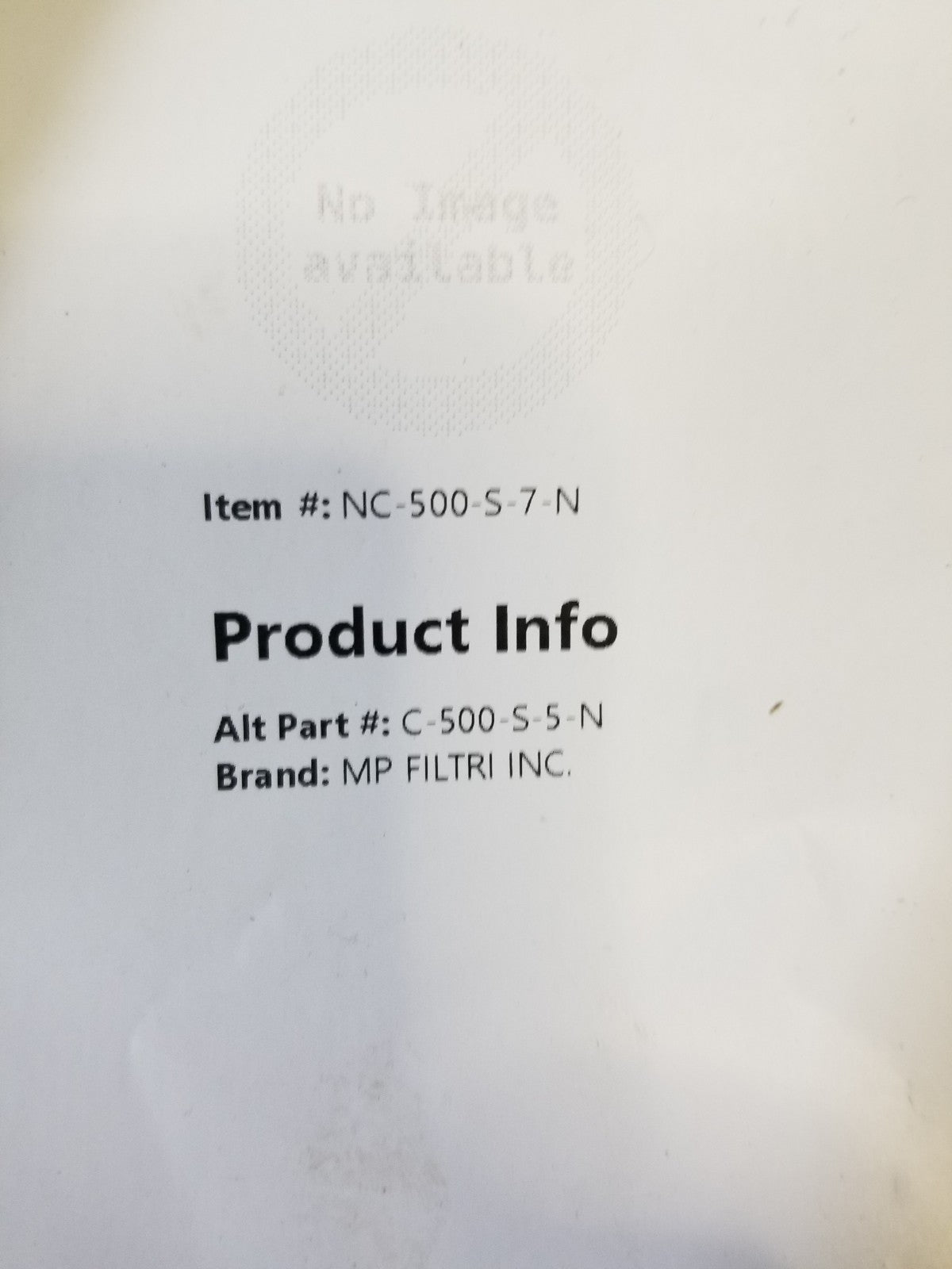 C-500-S-5-N CHECK VALVE 5PSI MP FILTRI