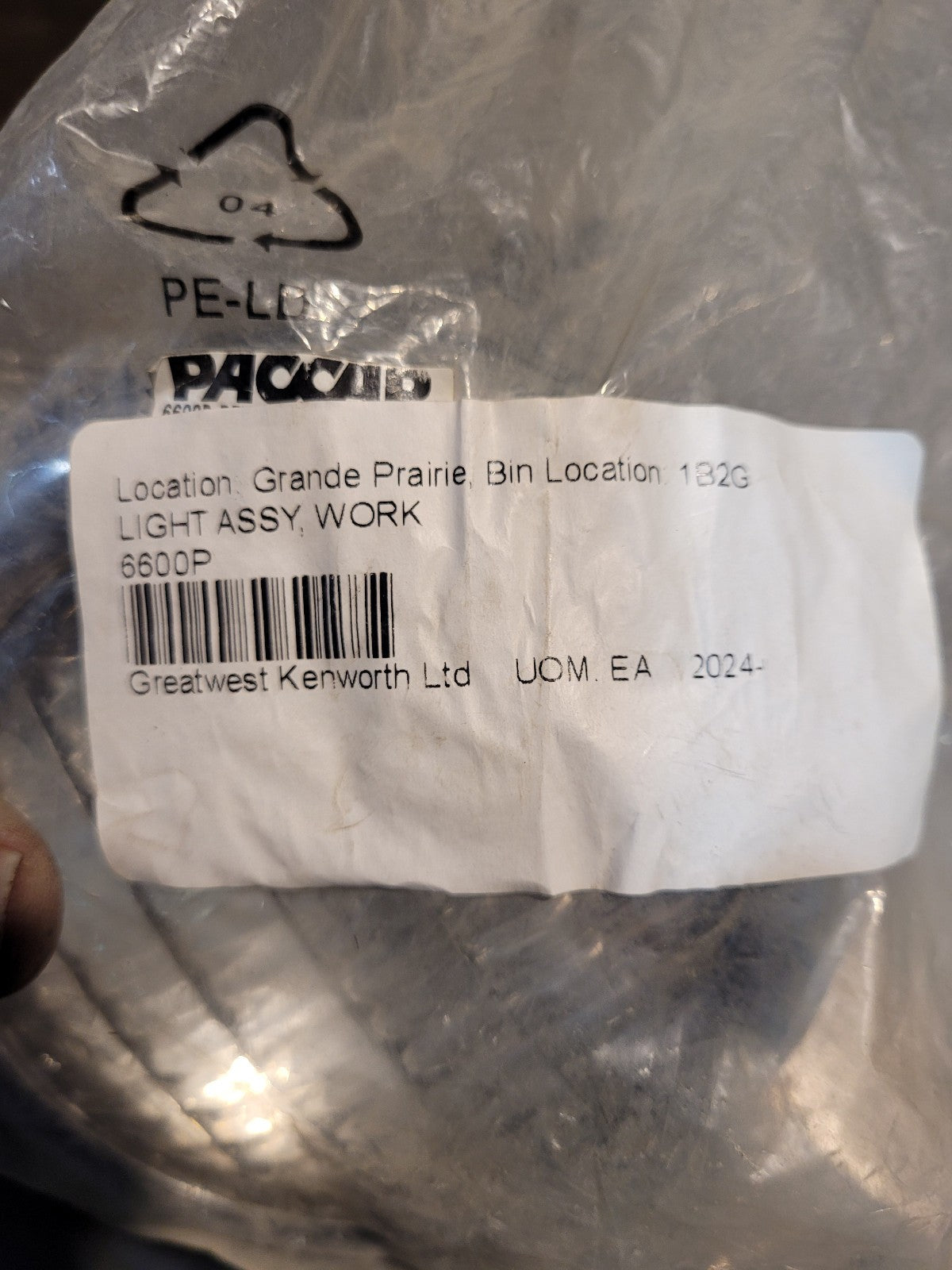 6600P SLEEPER LOAD LIGHT ASSY-LOADLIGHT 6600P PACCAR