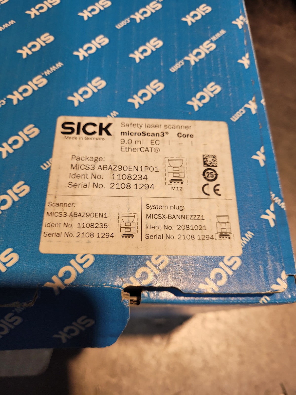 SICK MICS3-ABAZ90EN1P01 1108234 Safe laser scanner MICS3-ABAZ90EN1P01