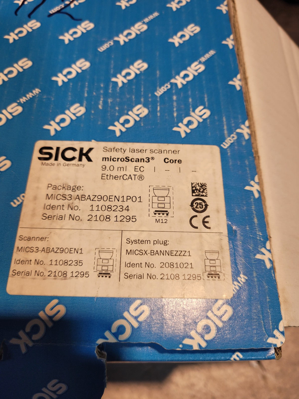 SICK MICS3-ABAZ90EN1P01 1108234 Safe laser scanner MICS3-ABAZ90EN1P01