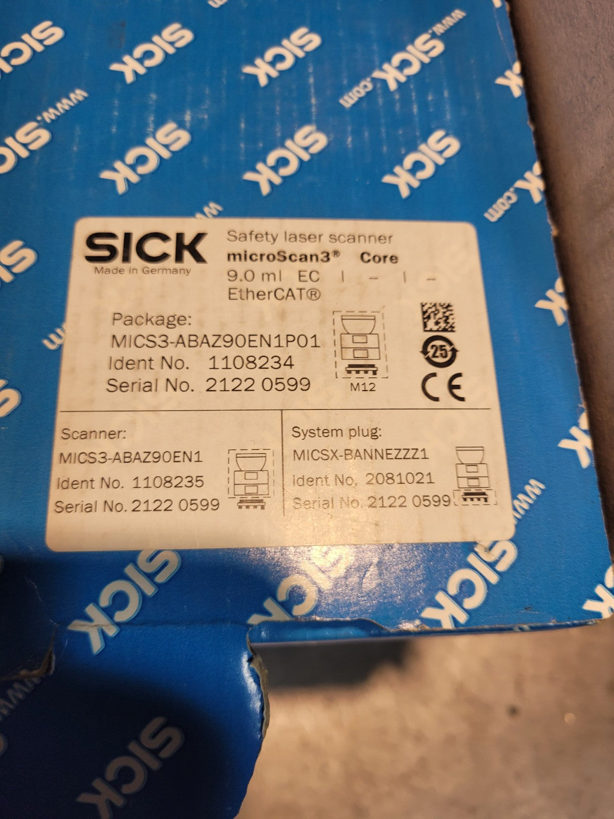 SICK MICS3-ABAZ90EN1P01 1108234 Safe laser scanner MICS3-ABAZ90EN1P01