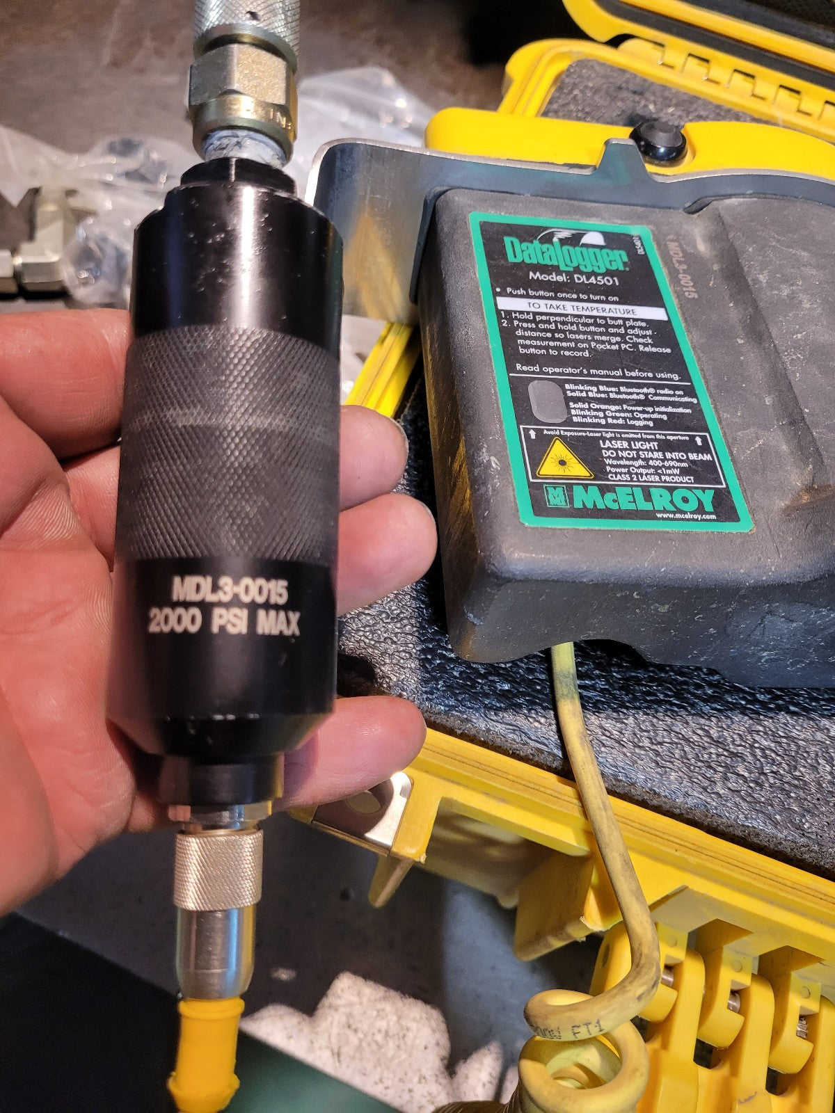 MCELROY DATALOGGER DL4501 MDL3-0015 WITH CASE