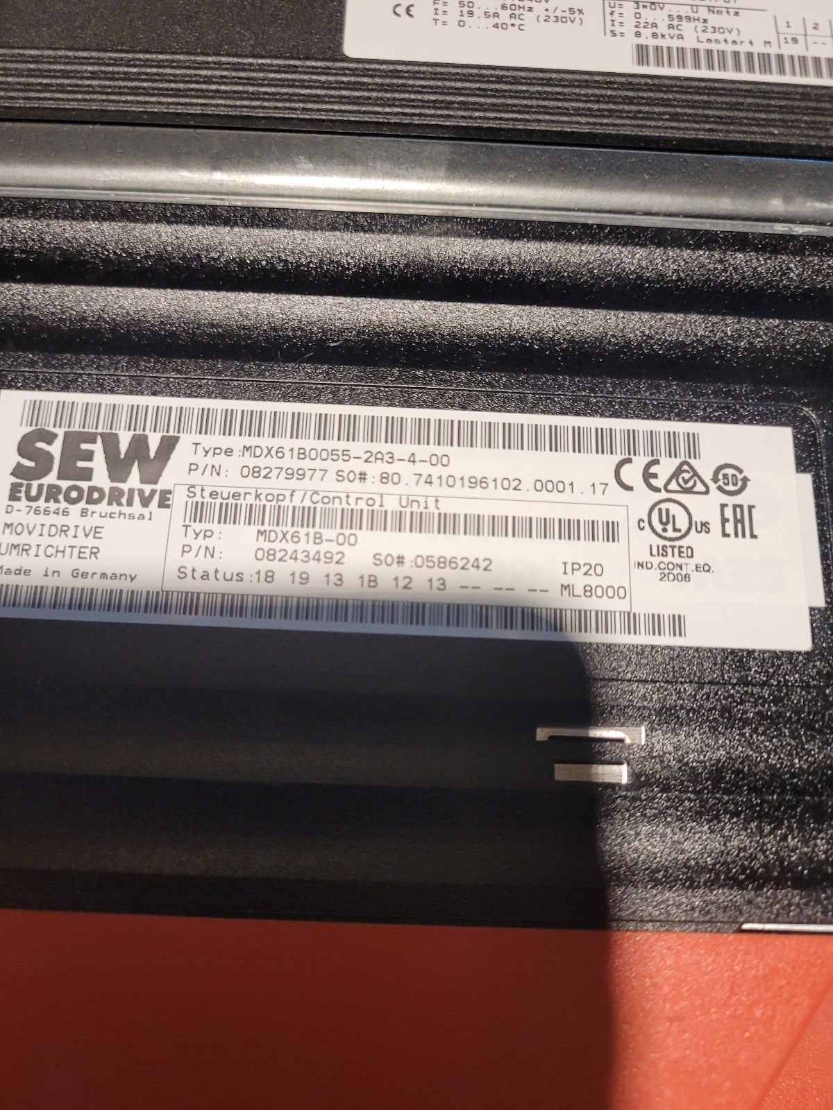 USED MDX61B-0055-2A3-4-00, 08243492 SEW MOVIDRIVE