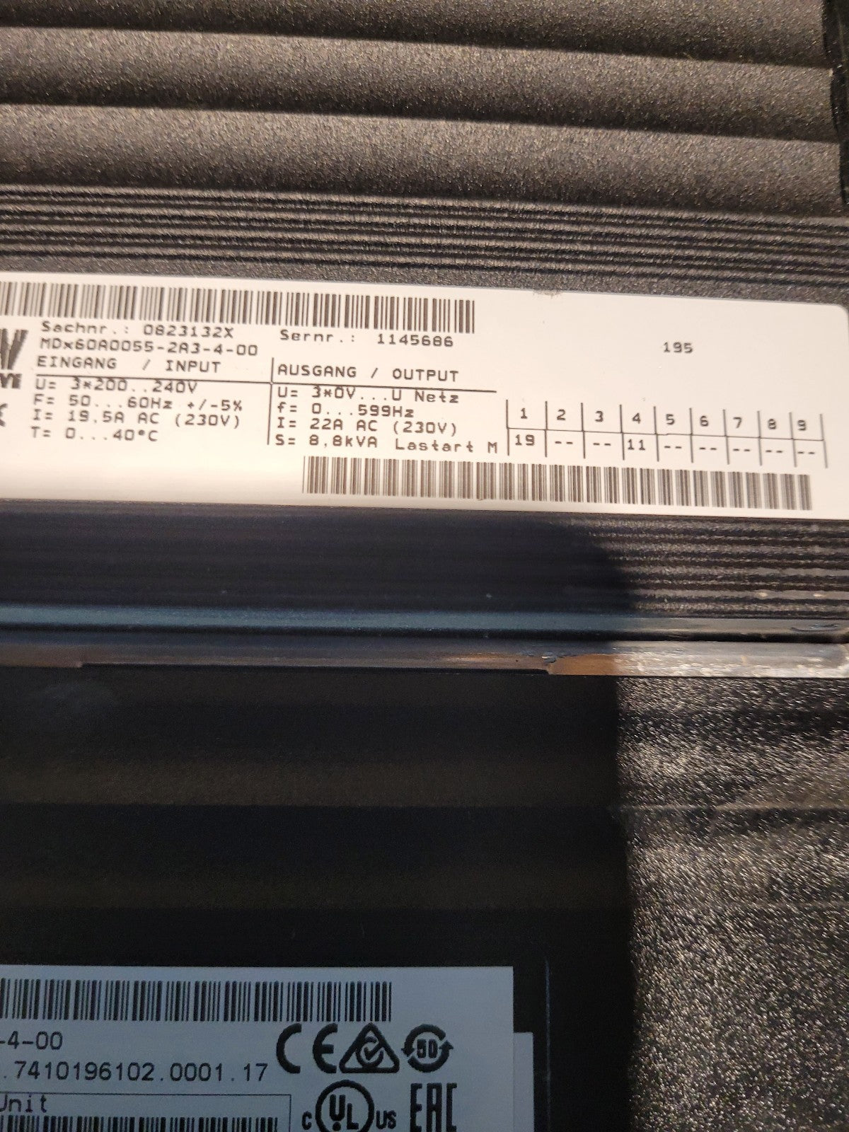 USED MDX61B-0055-2A3-4-00, 08243492 SEW MOVIDRIVE