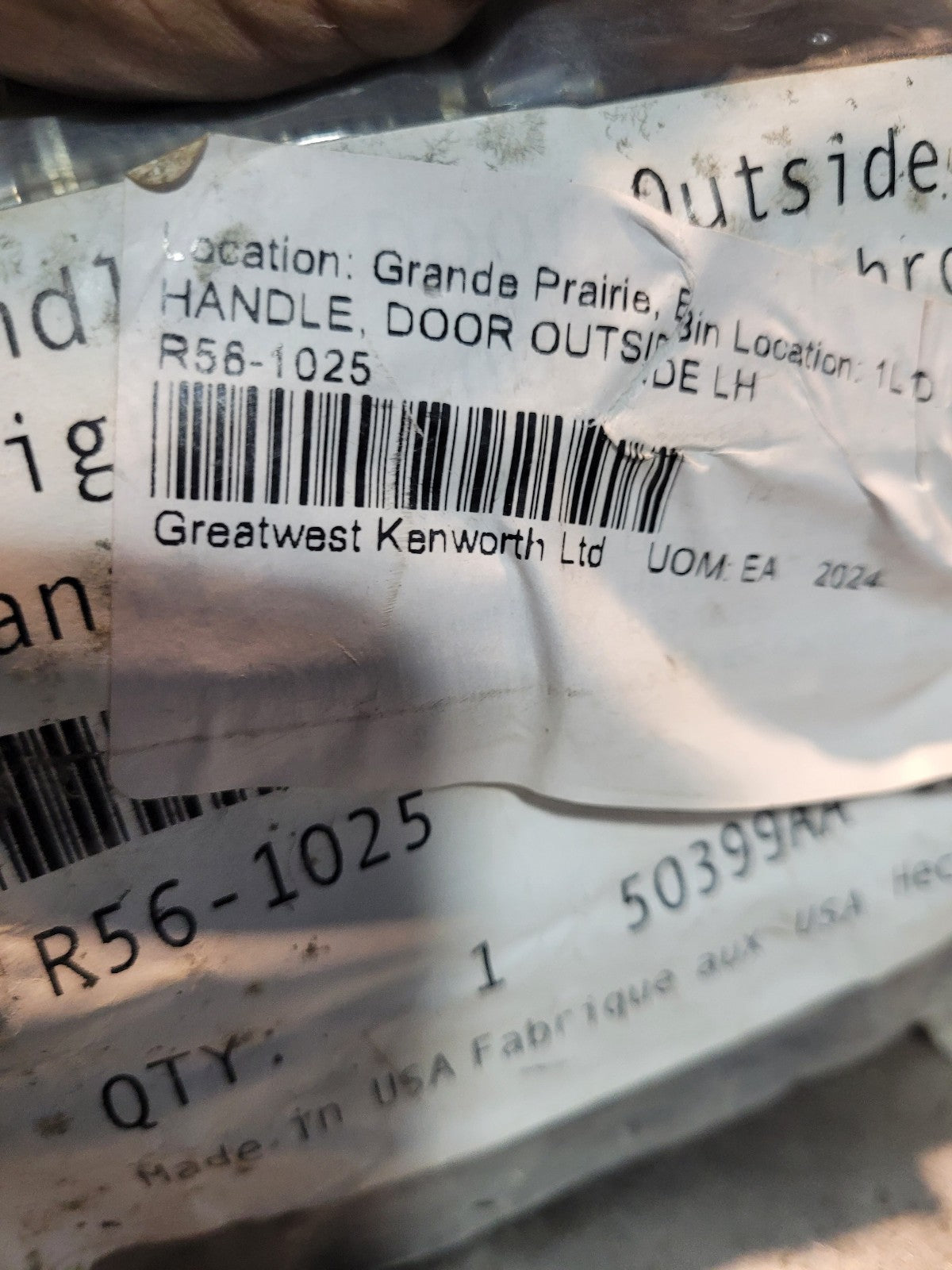R56-1025 PACCAR OUTSIDE DOOR HANDLE LH