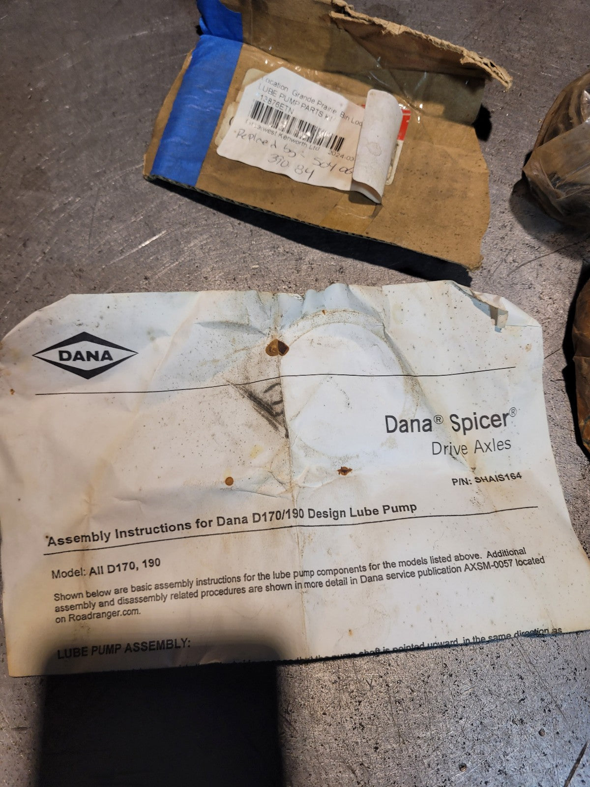 513876 ETN SPICER SIDE GEAR AND LUBE PUMP KIT REPLACED BY 504065