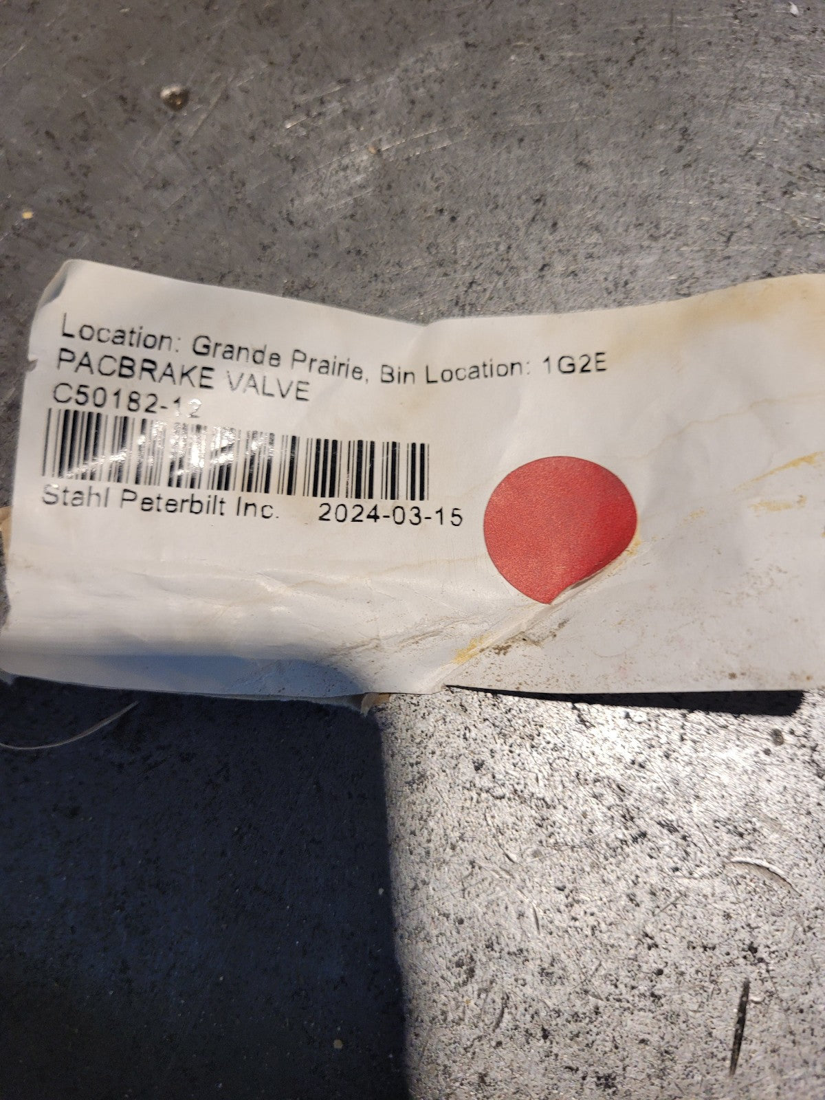 Pacbrake C50182-12 - PH5 Valve Assy 4 C50182 12