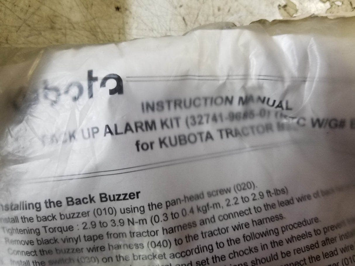 Kubota B26 Backup Alarm B8011 NEW 32741-96850