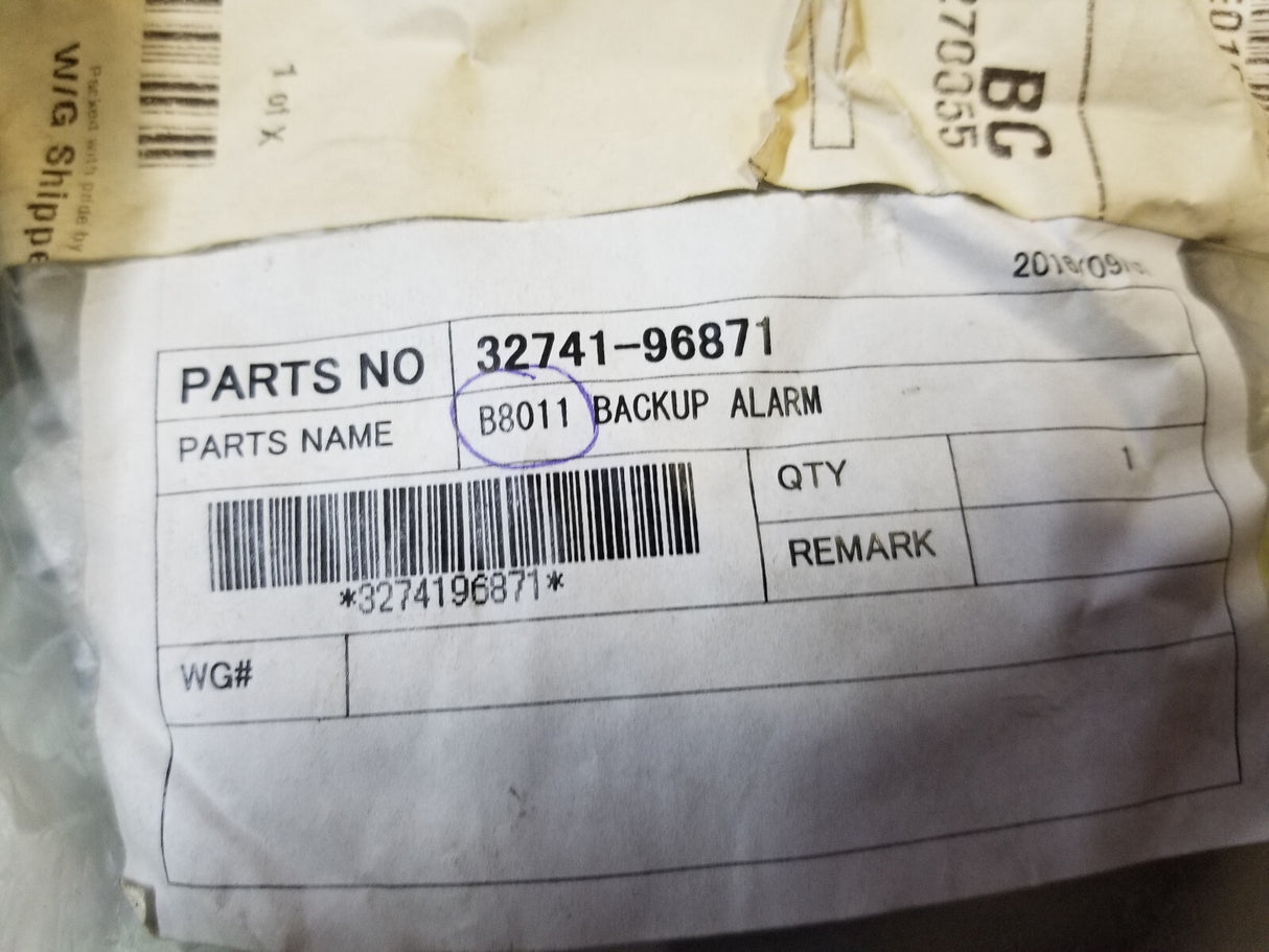 Kubota B26 Backup Alarm B8011 NEW 32741-96850