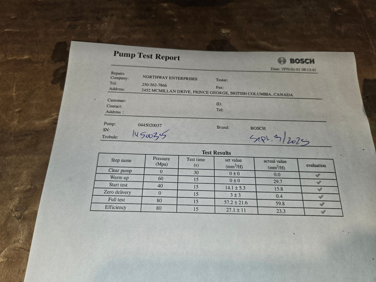 Tested 0445020037 Bosch CP3 Injection Pump 07-10 GM Duramax