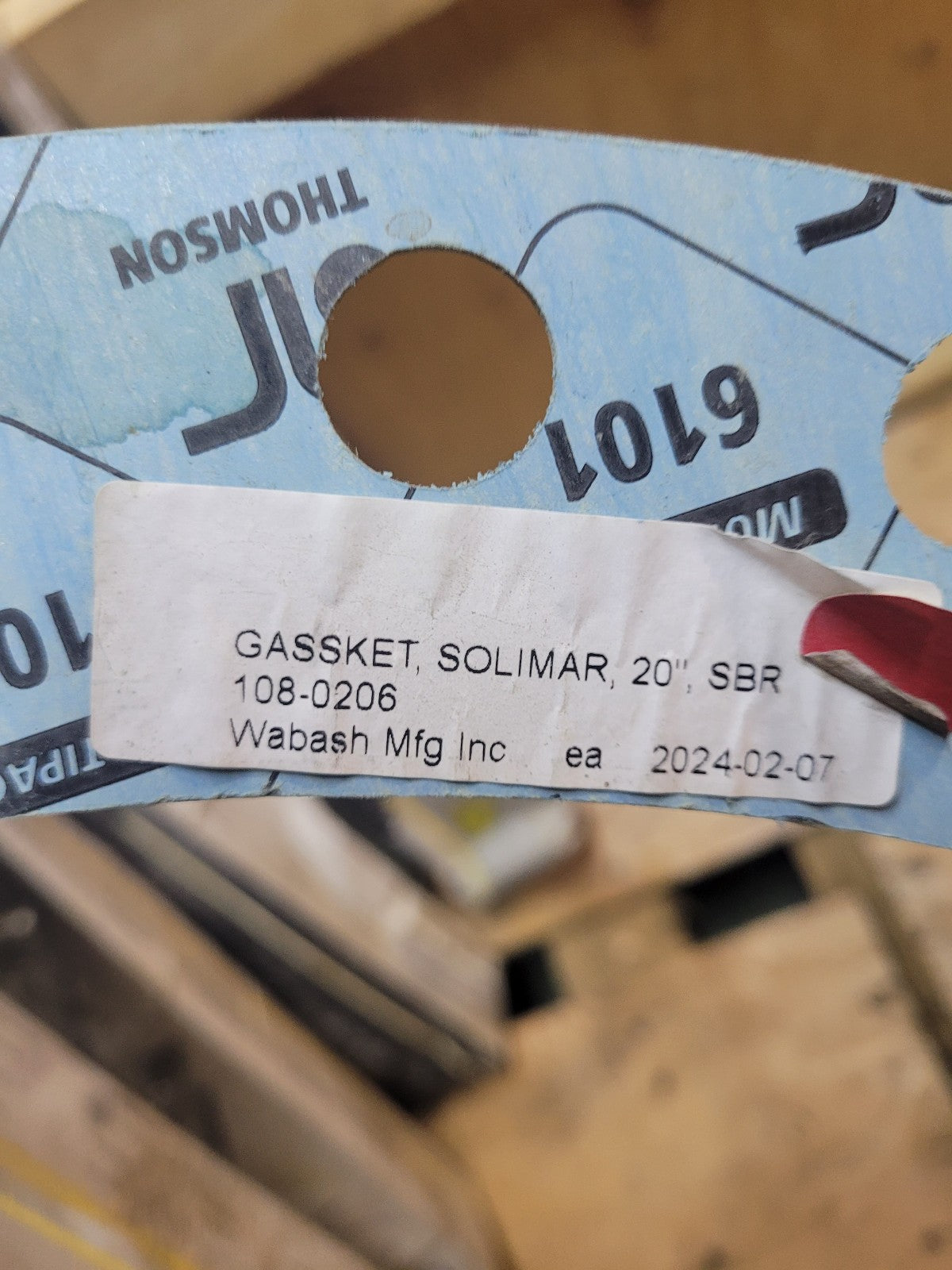 108-0206 SOLIMAR SBR 20" GASKET