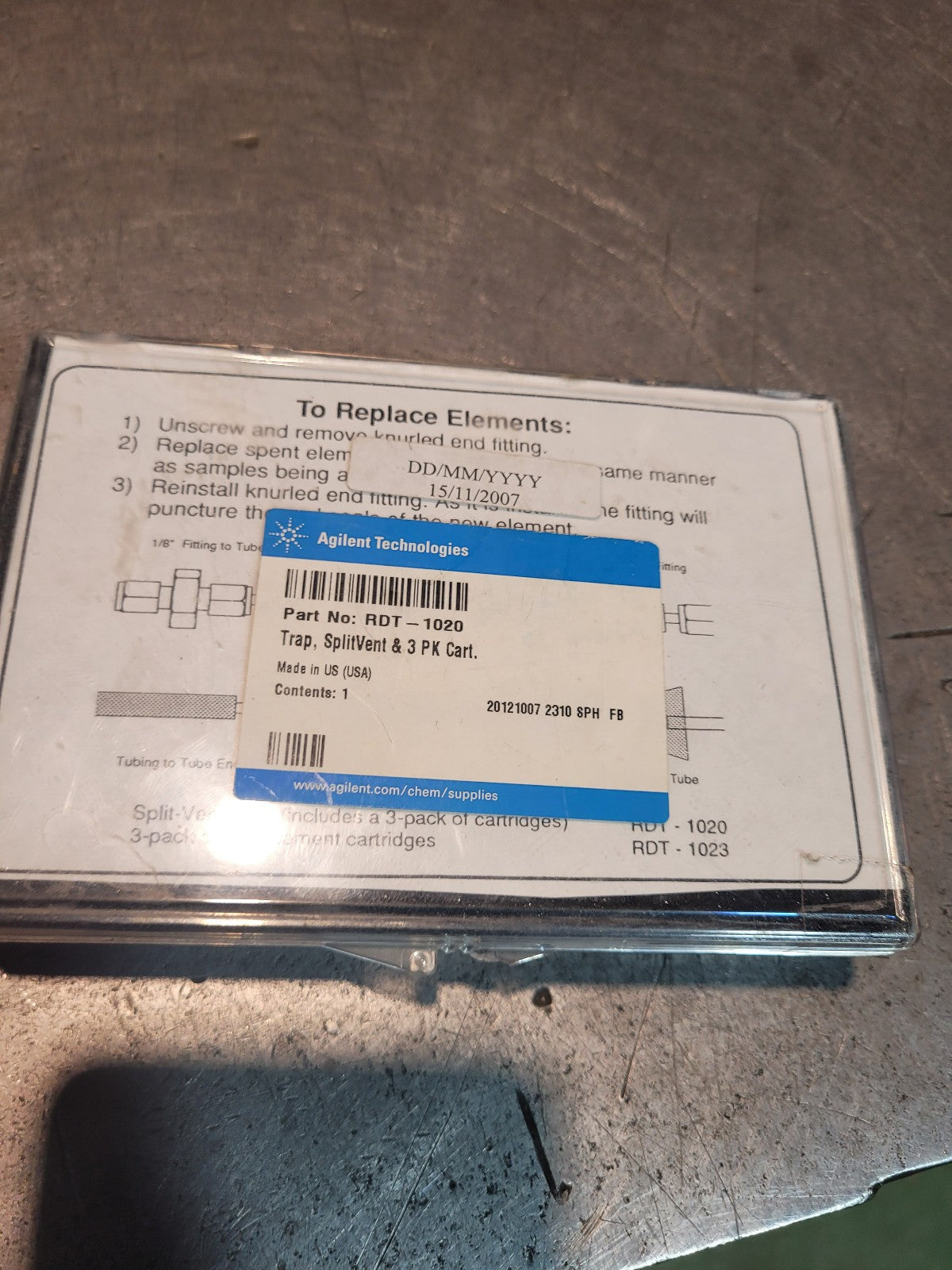 Agilent RDT-1020 Split Vent Trap with 3 Replacement Cartridges