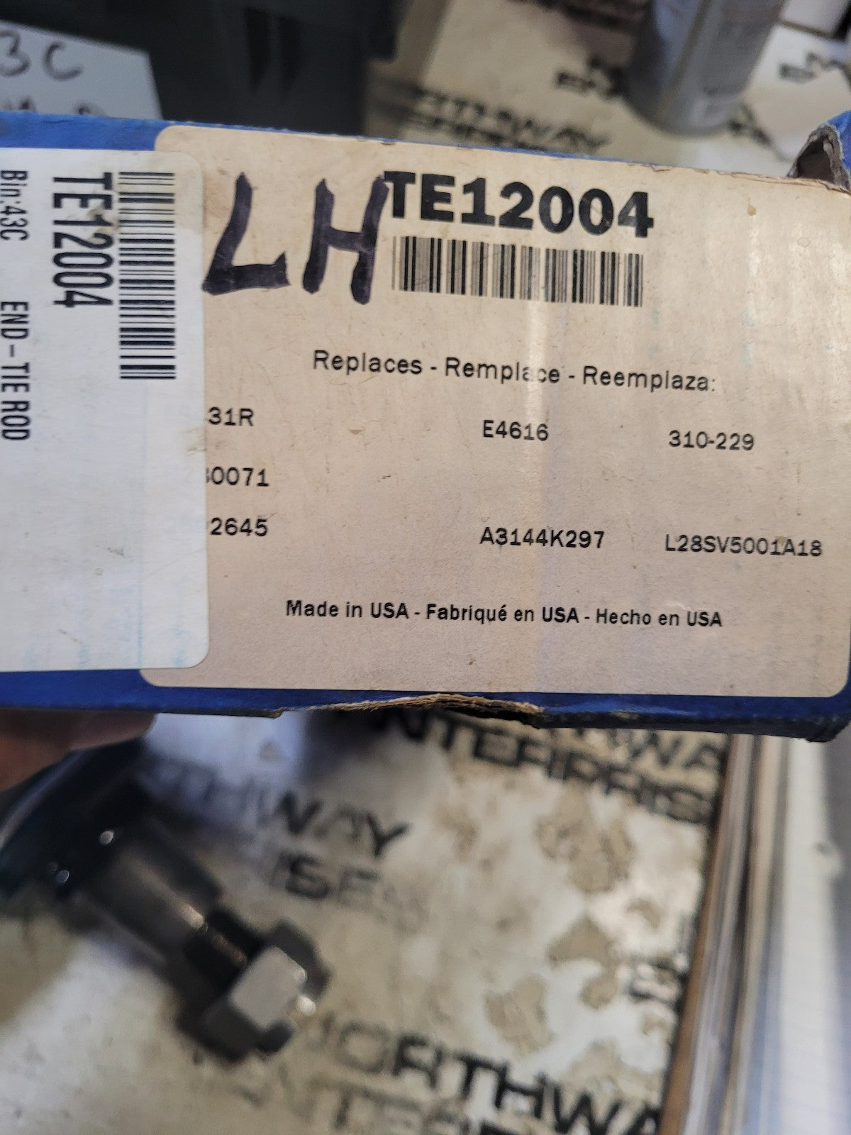 TE12004 Steering Tie Rod End FH901,FL901 Replaces OEM 10QH248P4, 10QH310P1