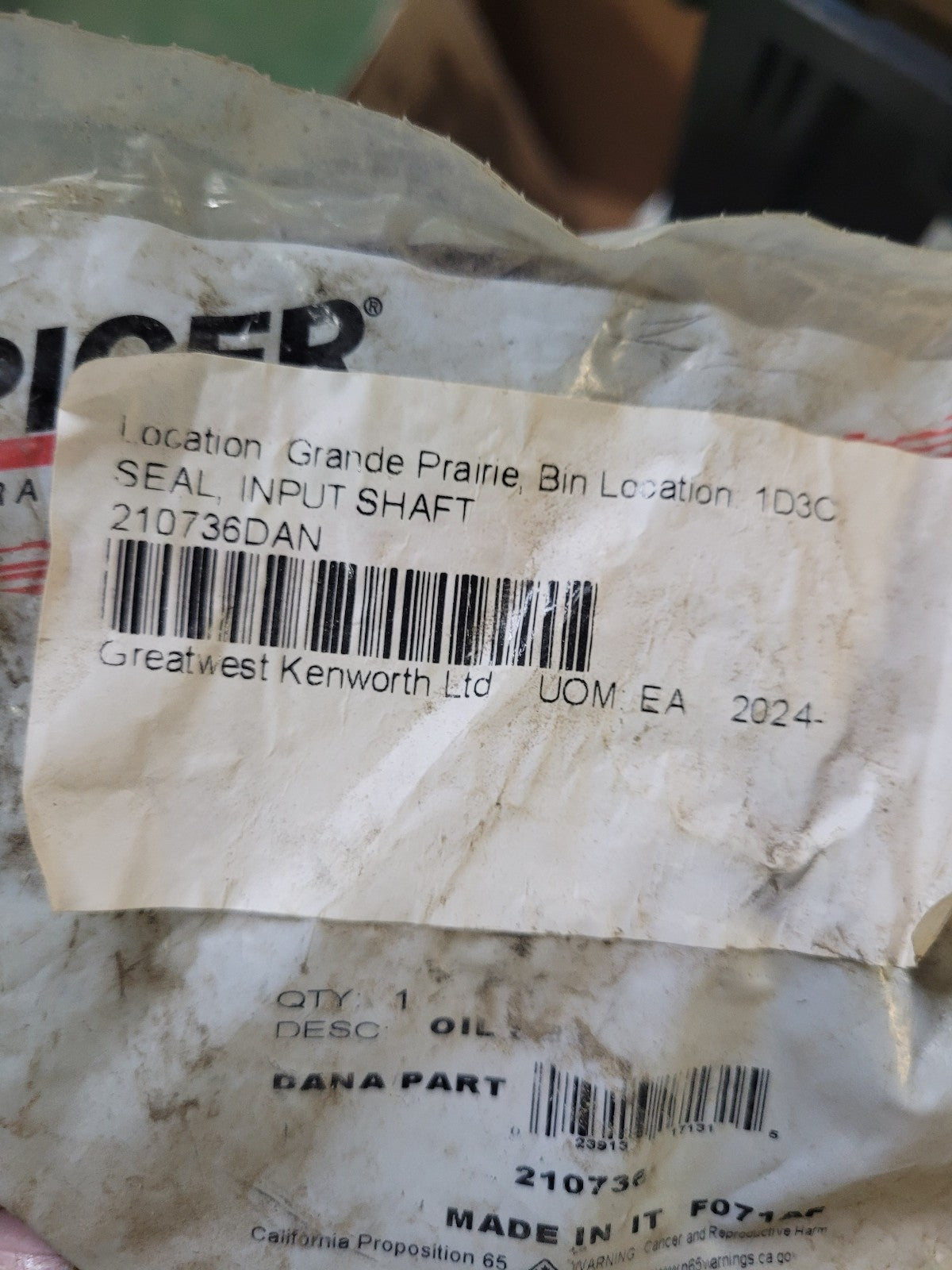 210736DAN SEAL OIL MICROLIP SPICER