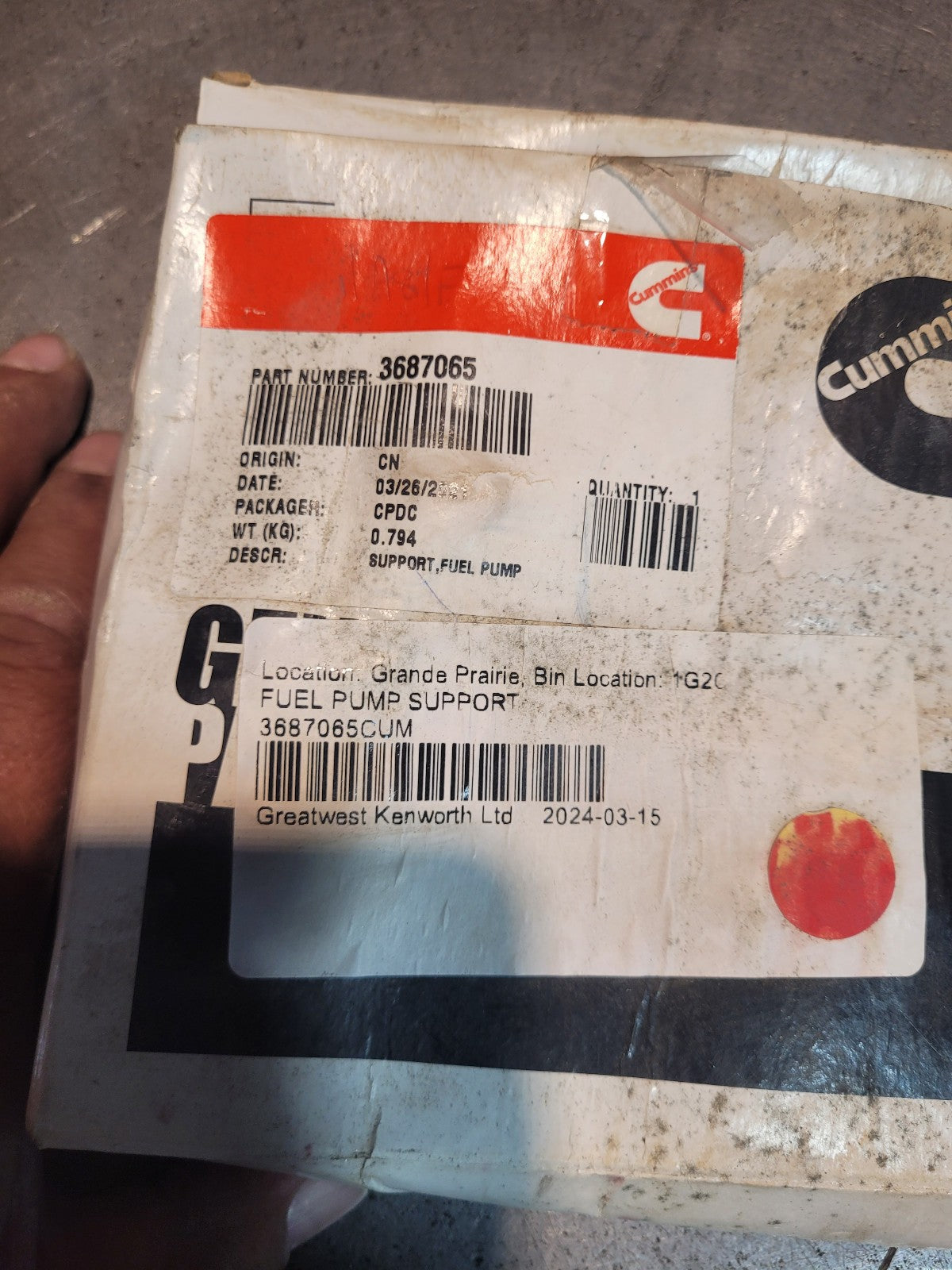NEW GENUINE OEM Cummins Fuel Pump Support 3687065