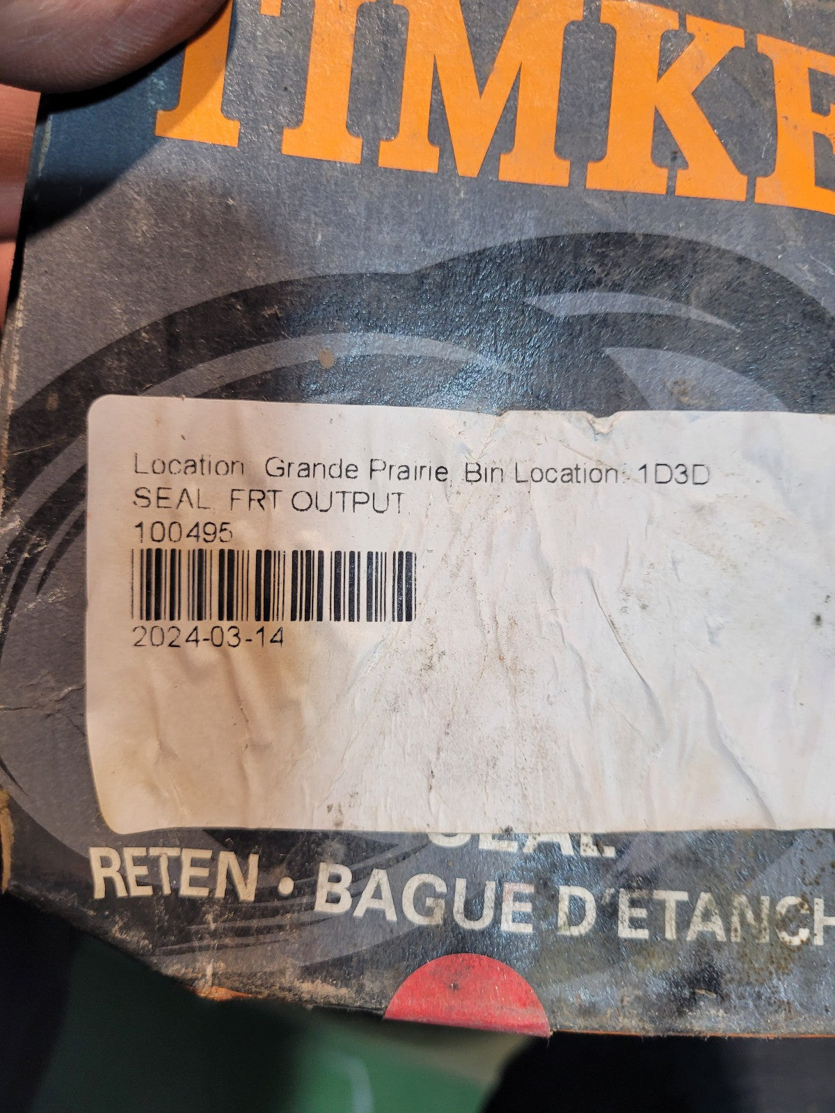 100495 TIMKEN Oil Seal - Solid, 3.003 in Shaft Dia., 3.761 in OD, 0.420