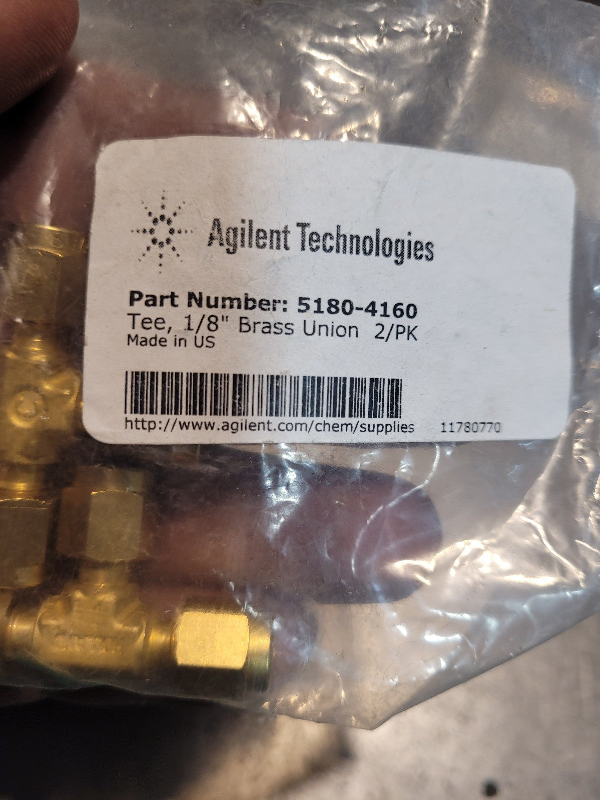 2PCS NEW Agilent 5180-4160 Gas phase brass tee