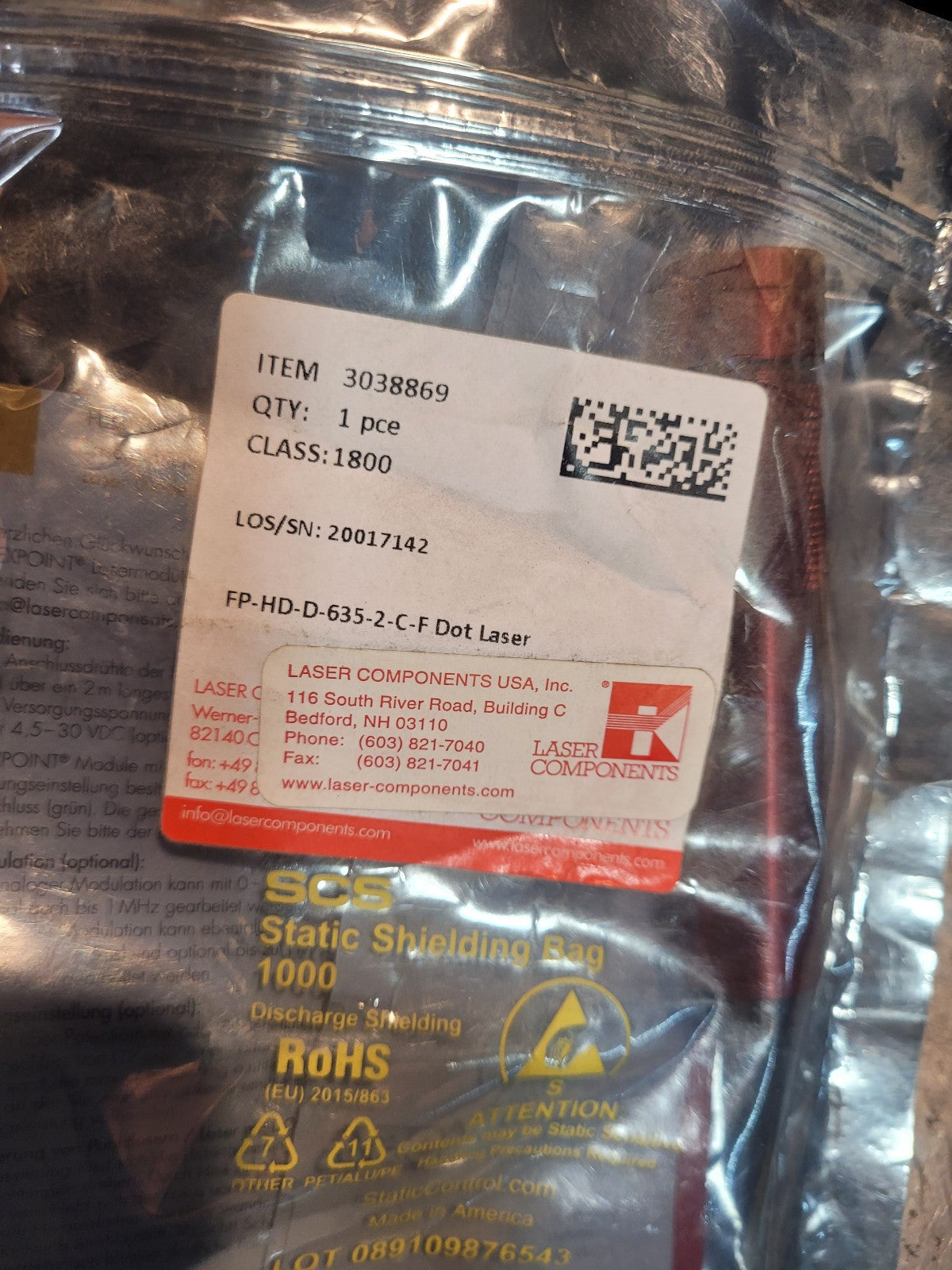 FP-HD-D-635-2-C-F Laser Components-Module laser