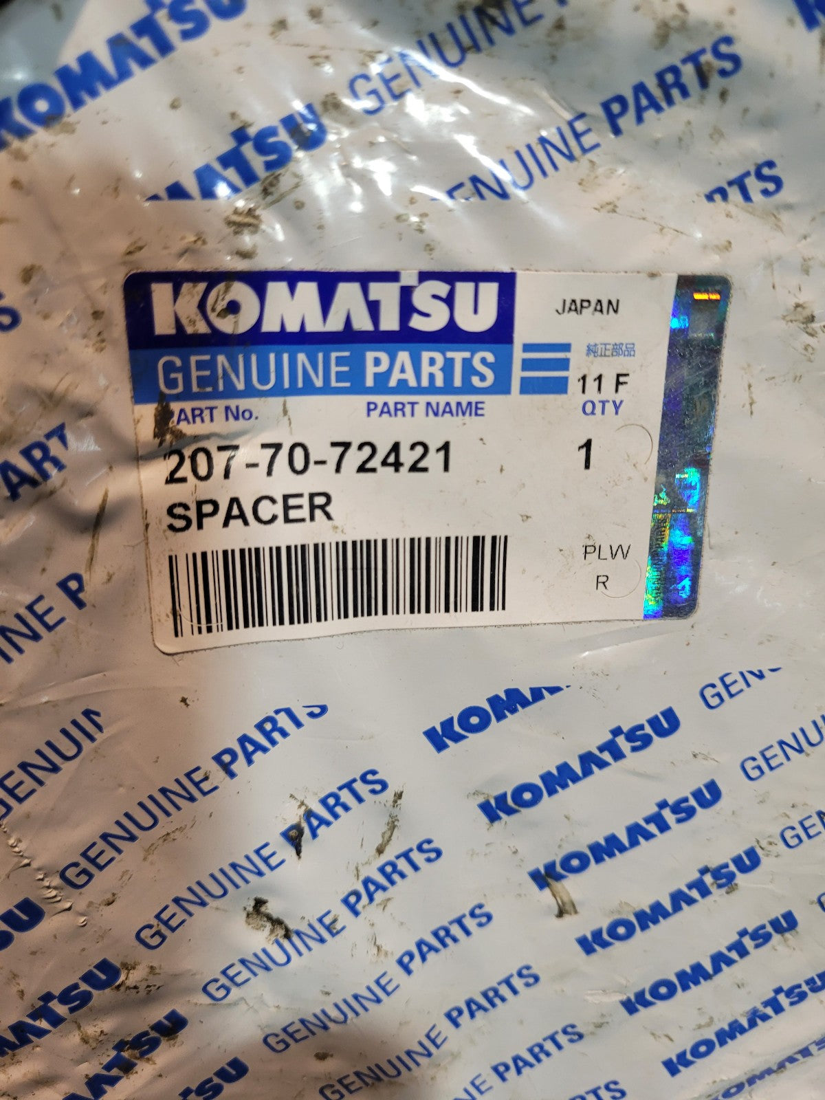 New OEM Genuine Komatsu 207-70-72421 Spacer