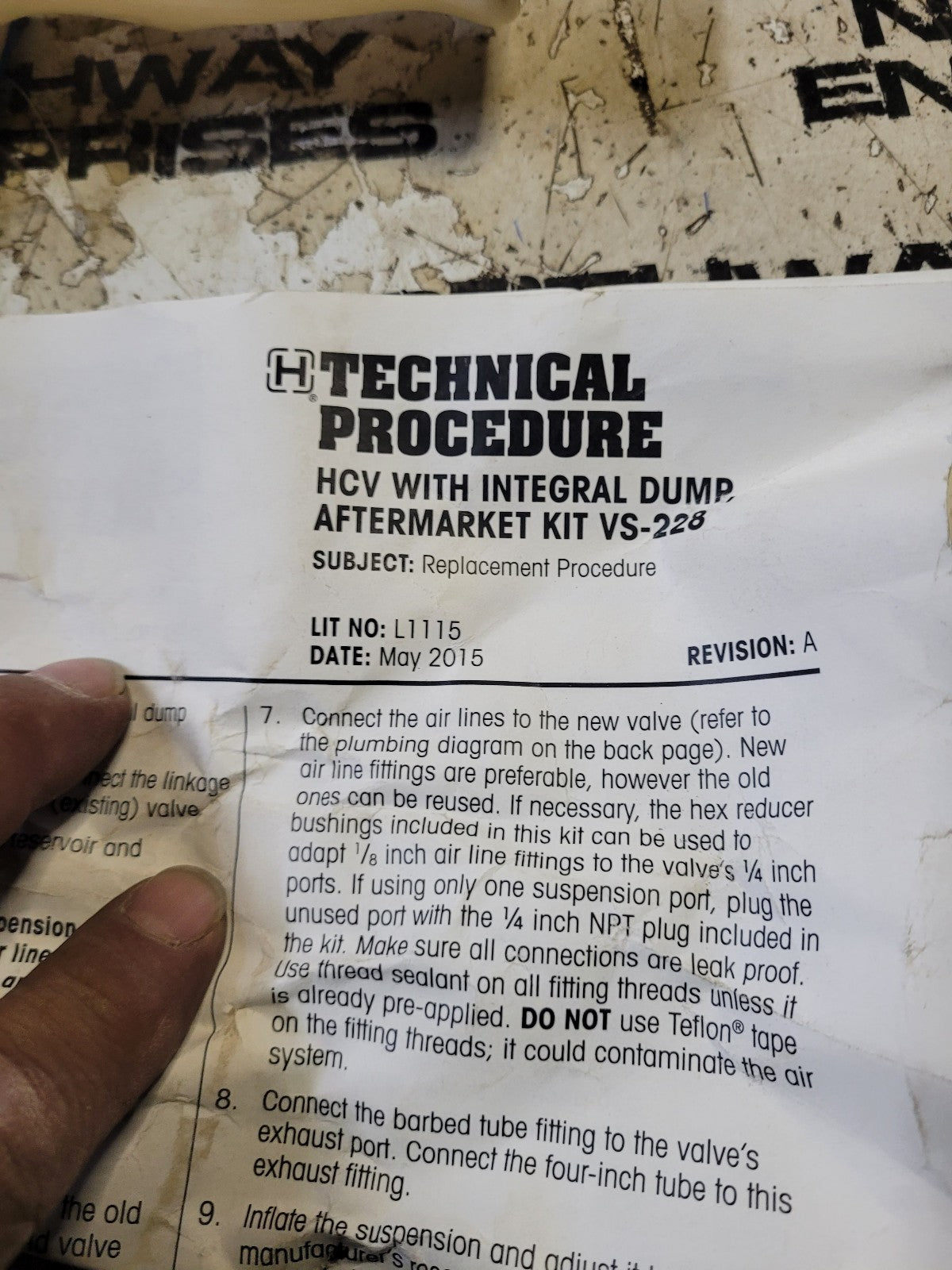 Hendrickson VS-228 Trailer Height Control Valve with Dump Valve