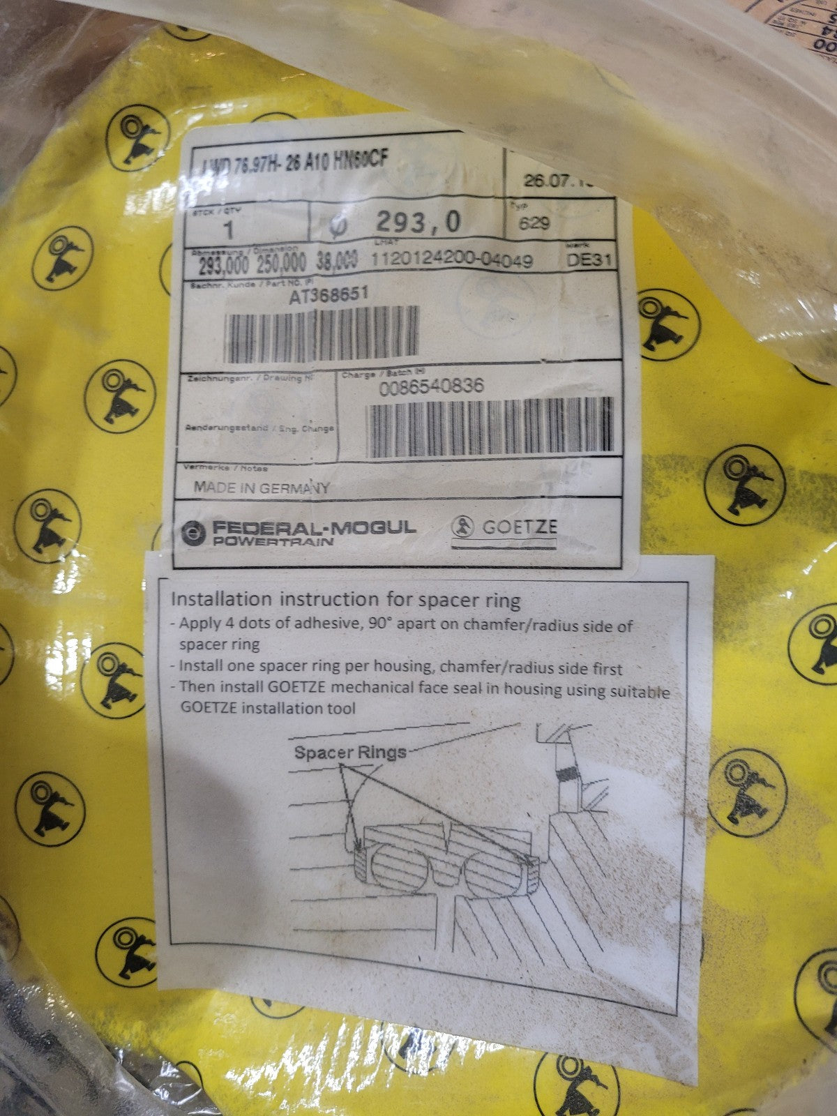 AT368651 JOHN DEERE SPACE RING LWD 76.97H-26 A10 HN60CF
