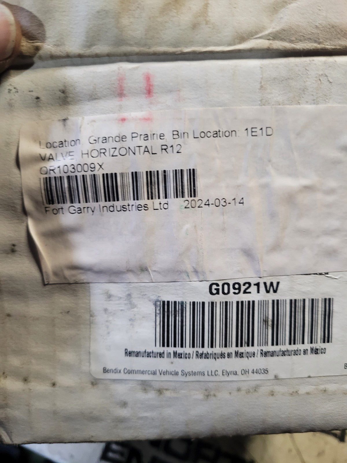 Bendix OR103009X R 12 Remanufactured Relay Valve