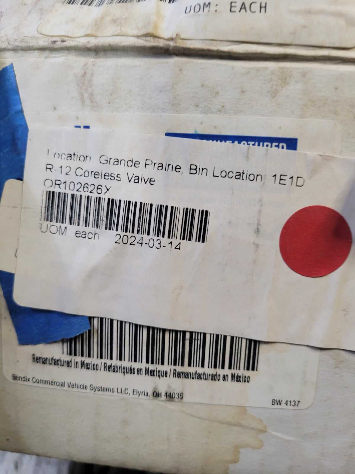 Bendix Genuine OR102626X Relay Valve w/ Bracket - R-12