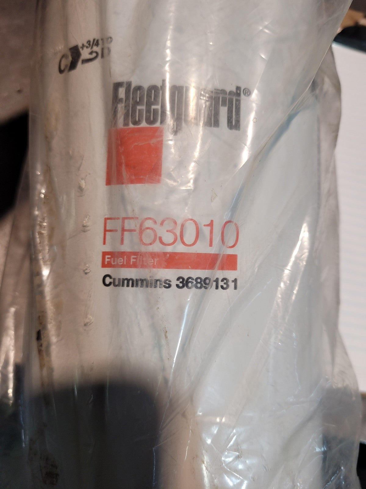 FF63010 FLEETGUARD FUEL FILTER 3689131