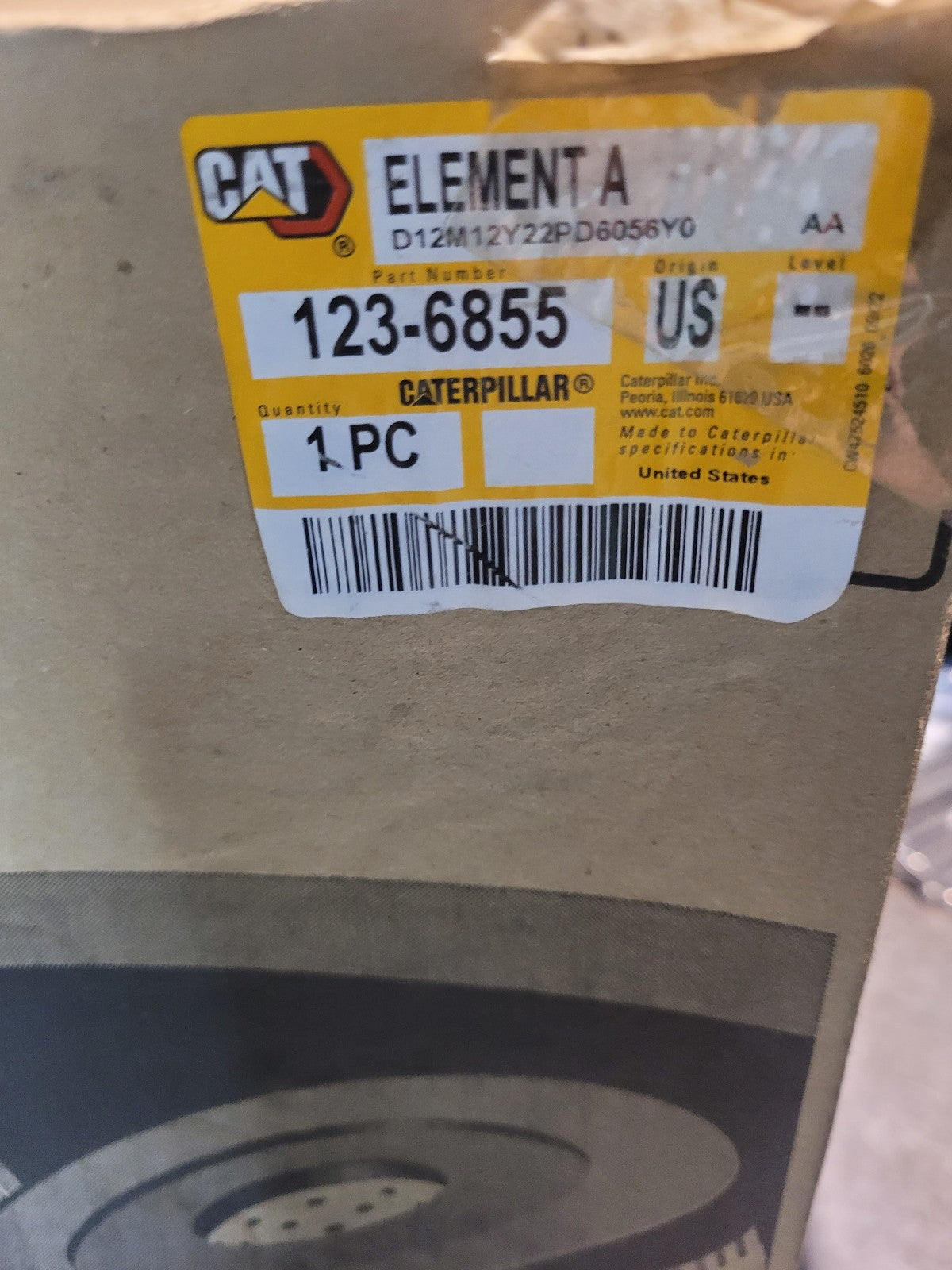 Caterpillar 123-6855 1236855 Air Filter