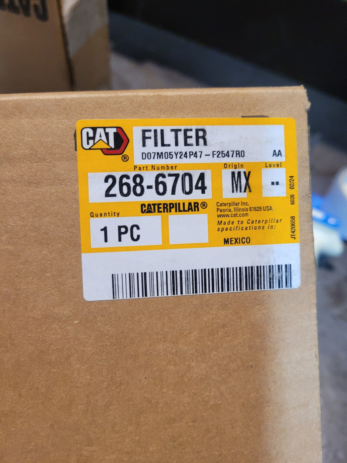Caterpillar 268-6704 Cabin Air Filter 2686704