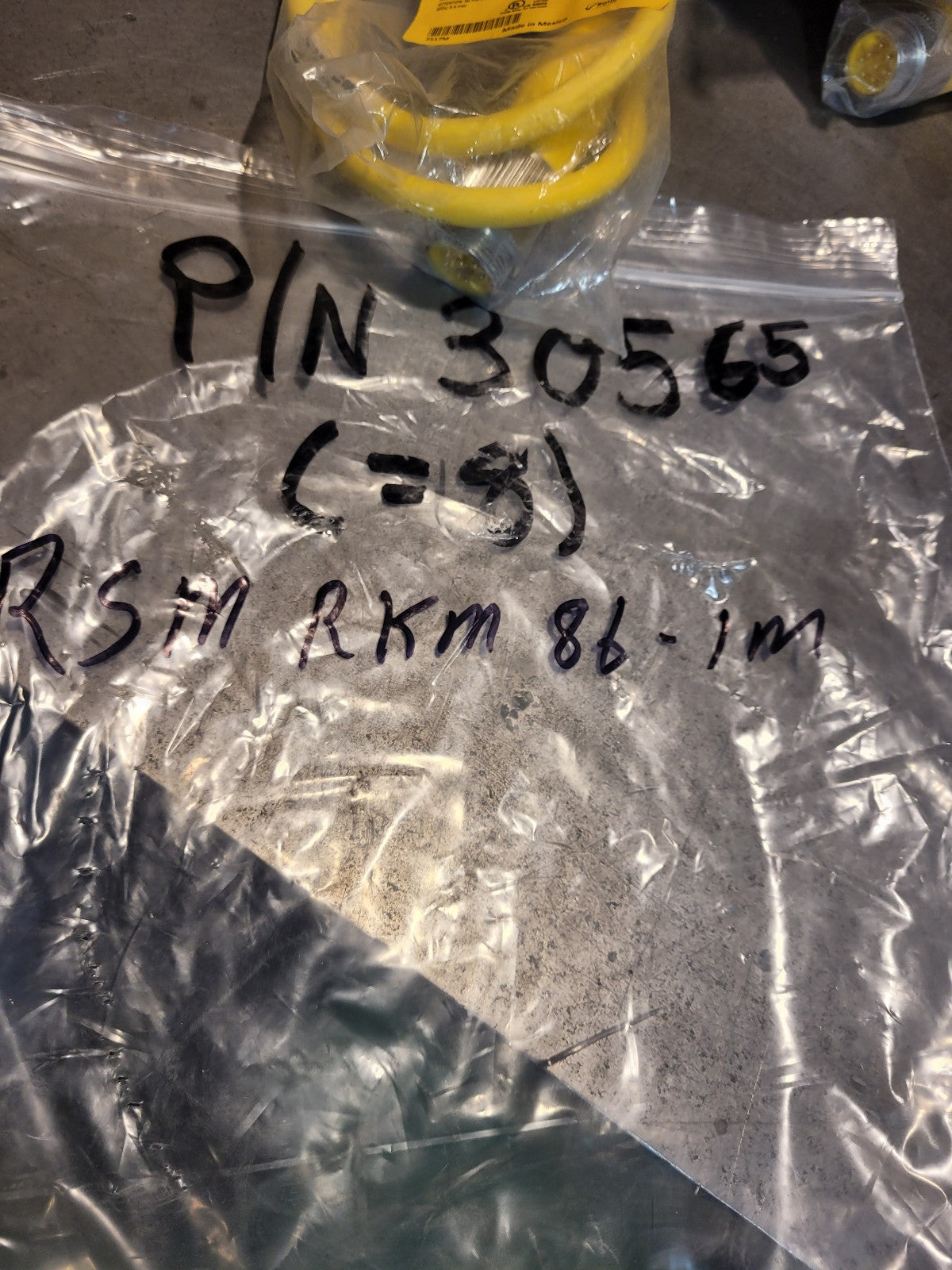 Turck RSM RKM 86-1M Cordset, 7/8-16 Male Straight, 8 Wire, 1m, PVC, Yellow