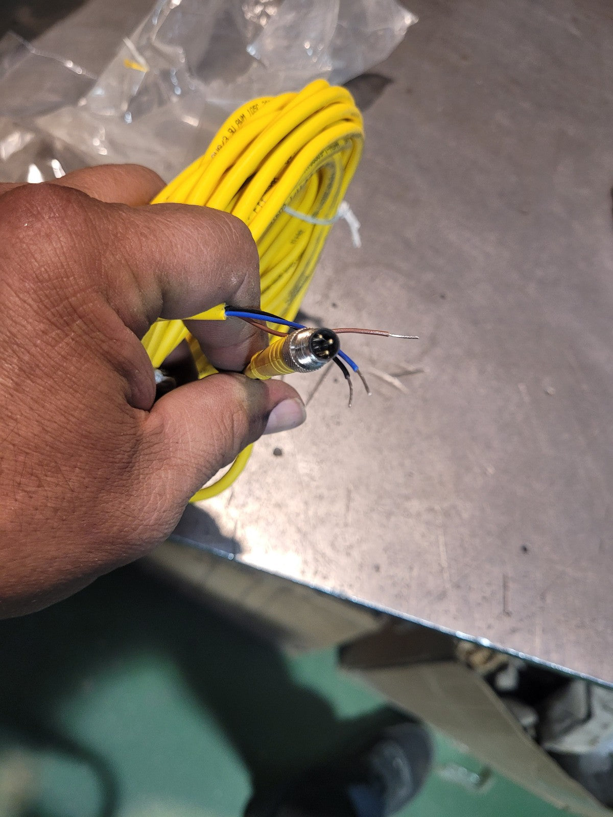 Turck PSG 3M-10 Cordset, M8 Male to Cut-end, Yellow, 3 cond