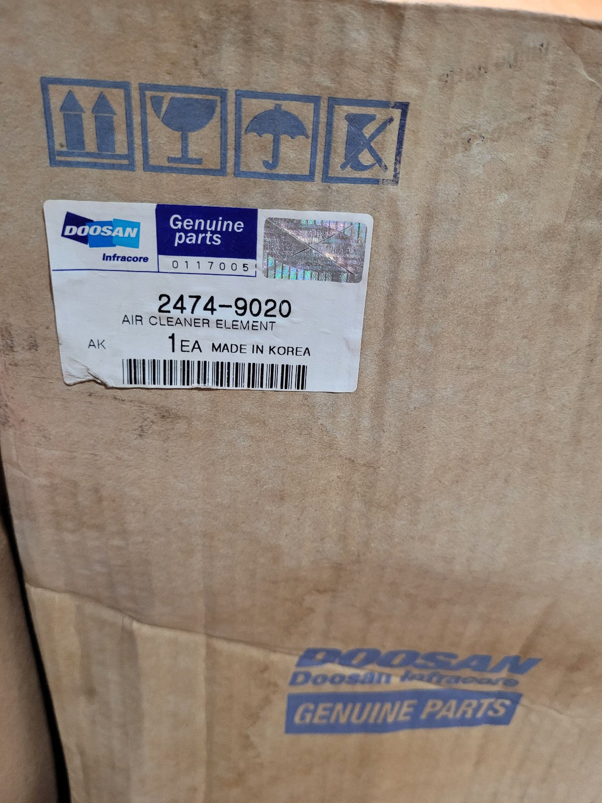 2474-9020 Doosan Air Filter Cross: PA1902FN 1077311 0466535 FHA100044