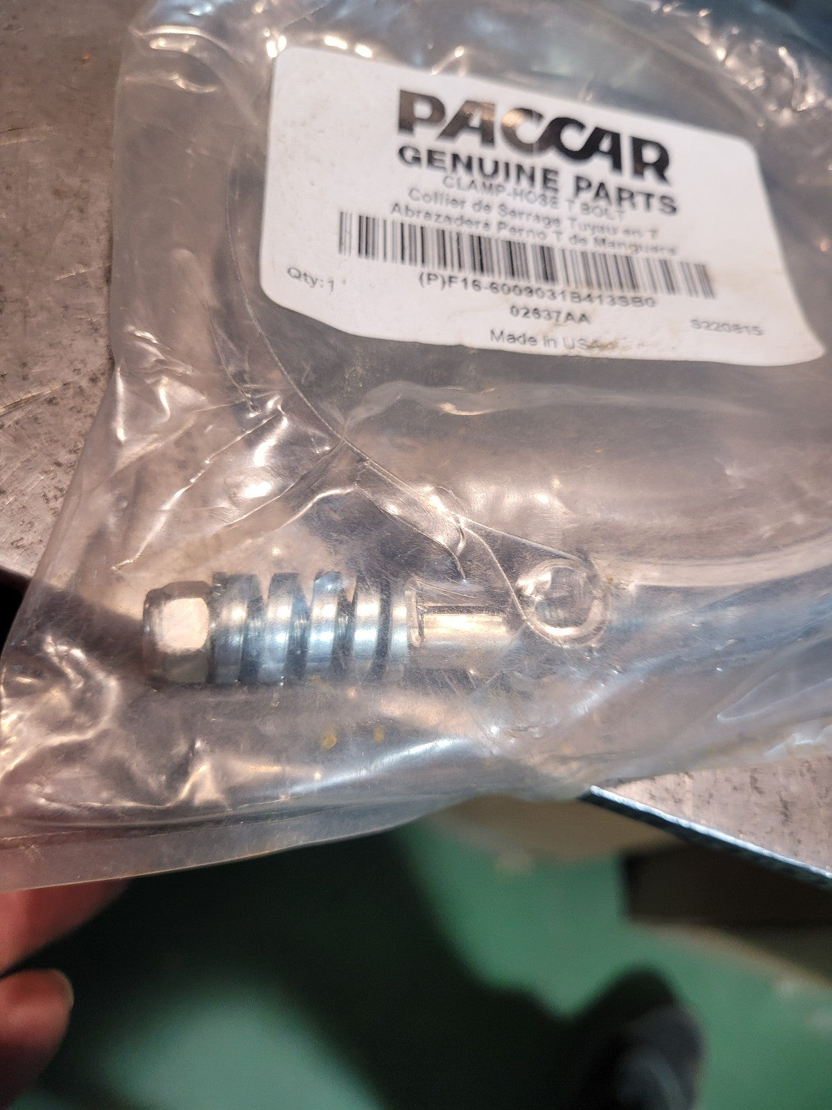 PACCAR F16-6009031B413SB0 Clamp Hose T Bolt