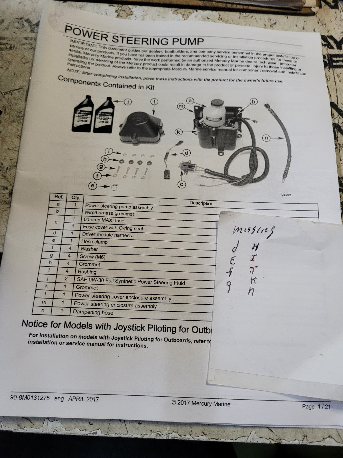 NEW Mercury Verado Power Steering Pump 8M0131261