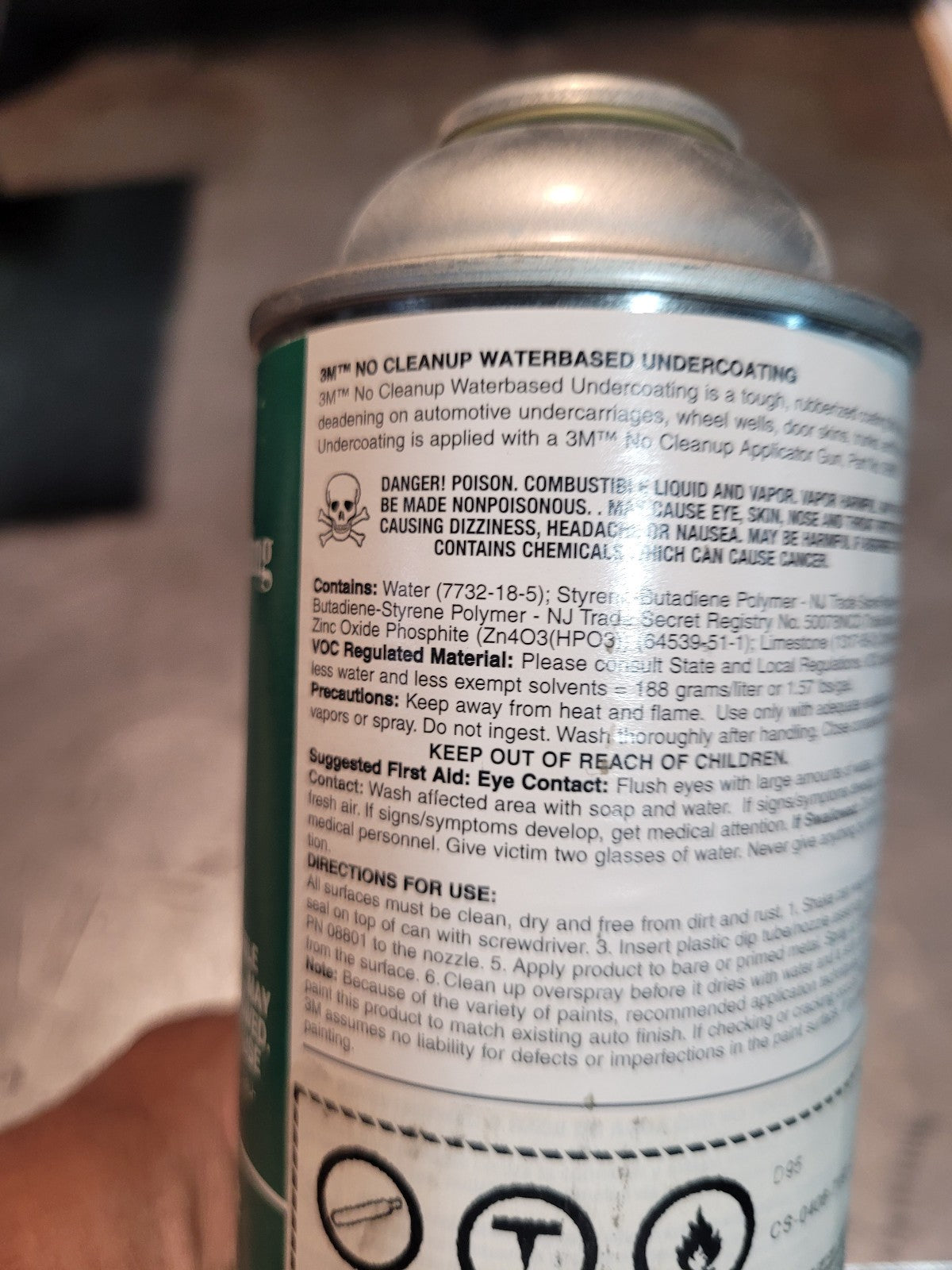 1 CAN - No Cleanup Waterbased Undercoating 08804, 18 fl oz