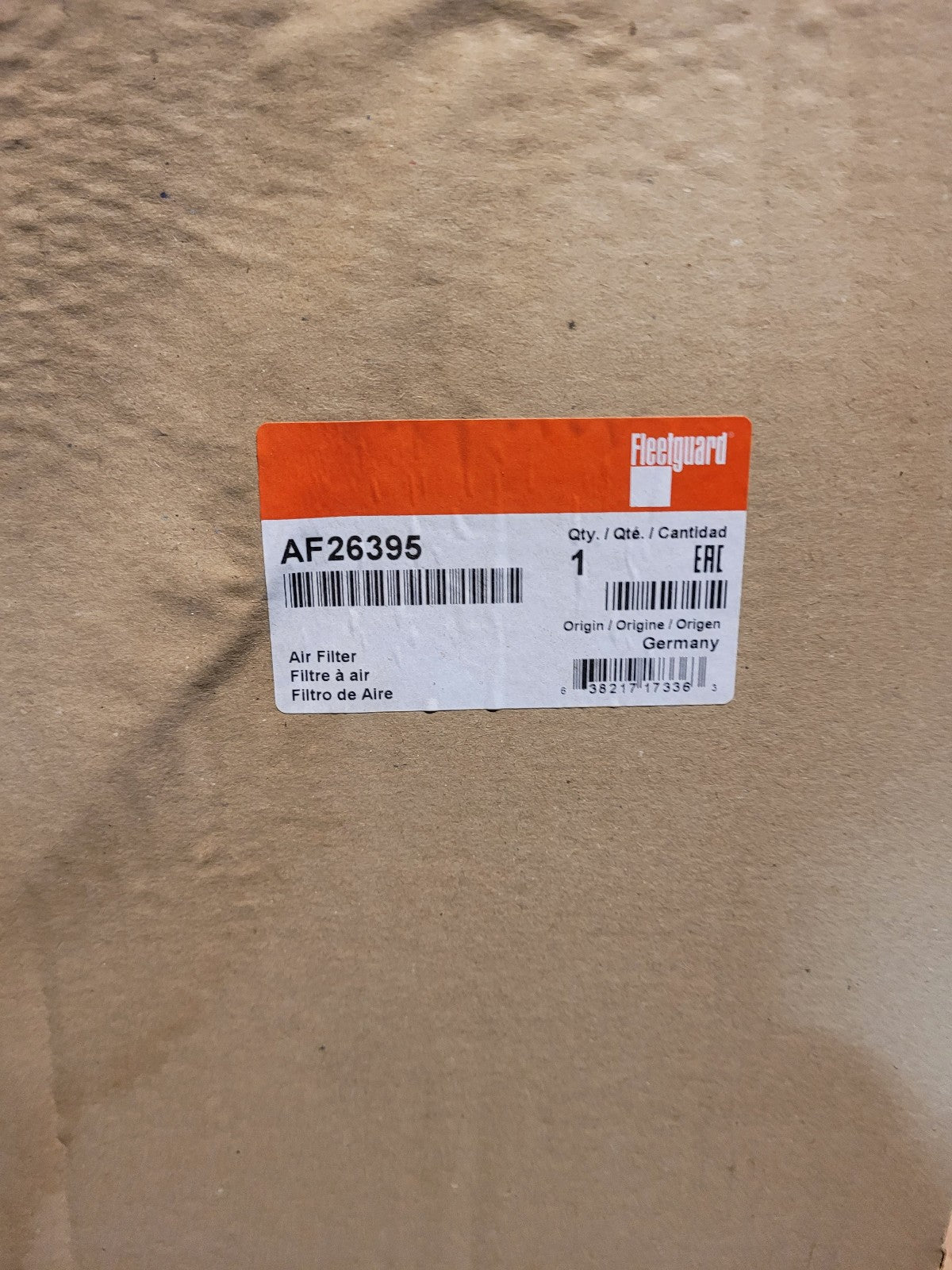 AF26395 FLEETGUARD AIR FILTER CROSS RS3992 2229020 P778994 LAF2342