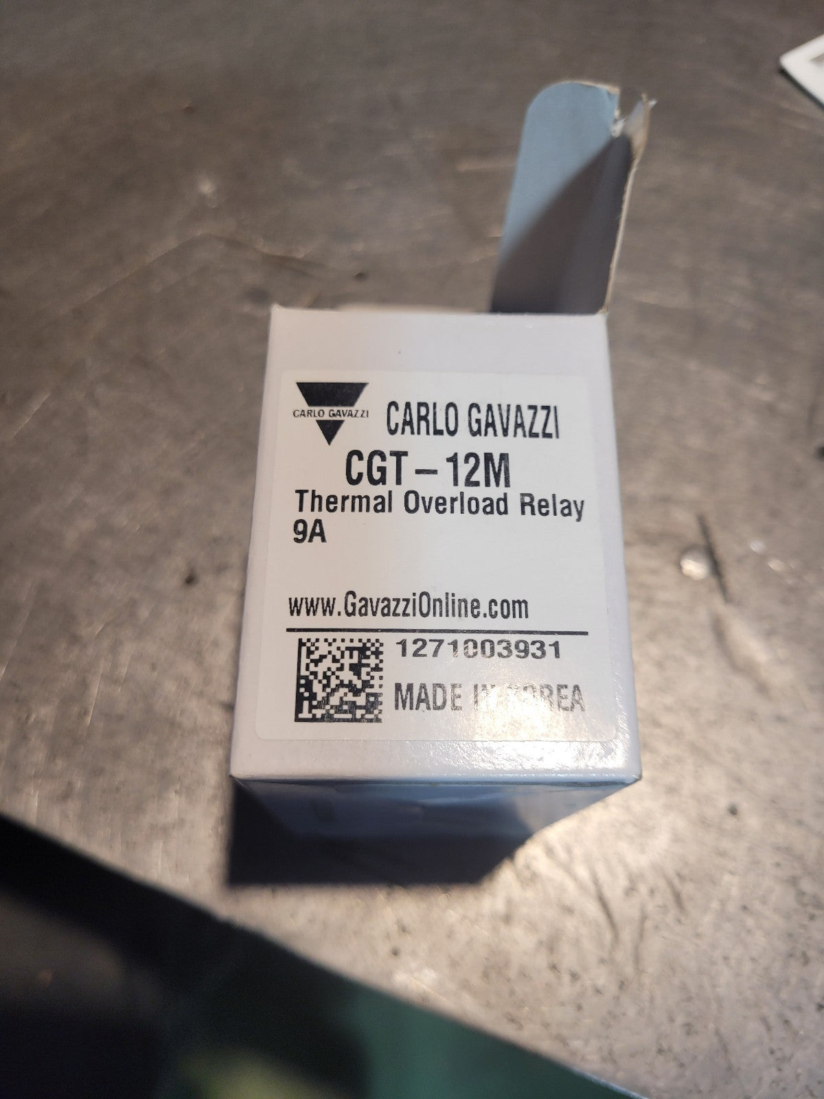 CARLO GAVAZZI CGT-12M-9 / CGT12M9 OVERLOAD RELAY 9A