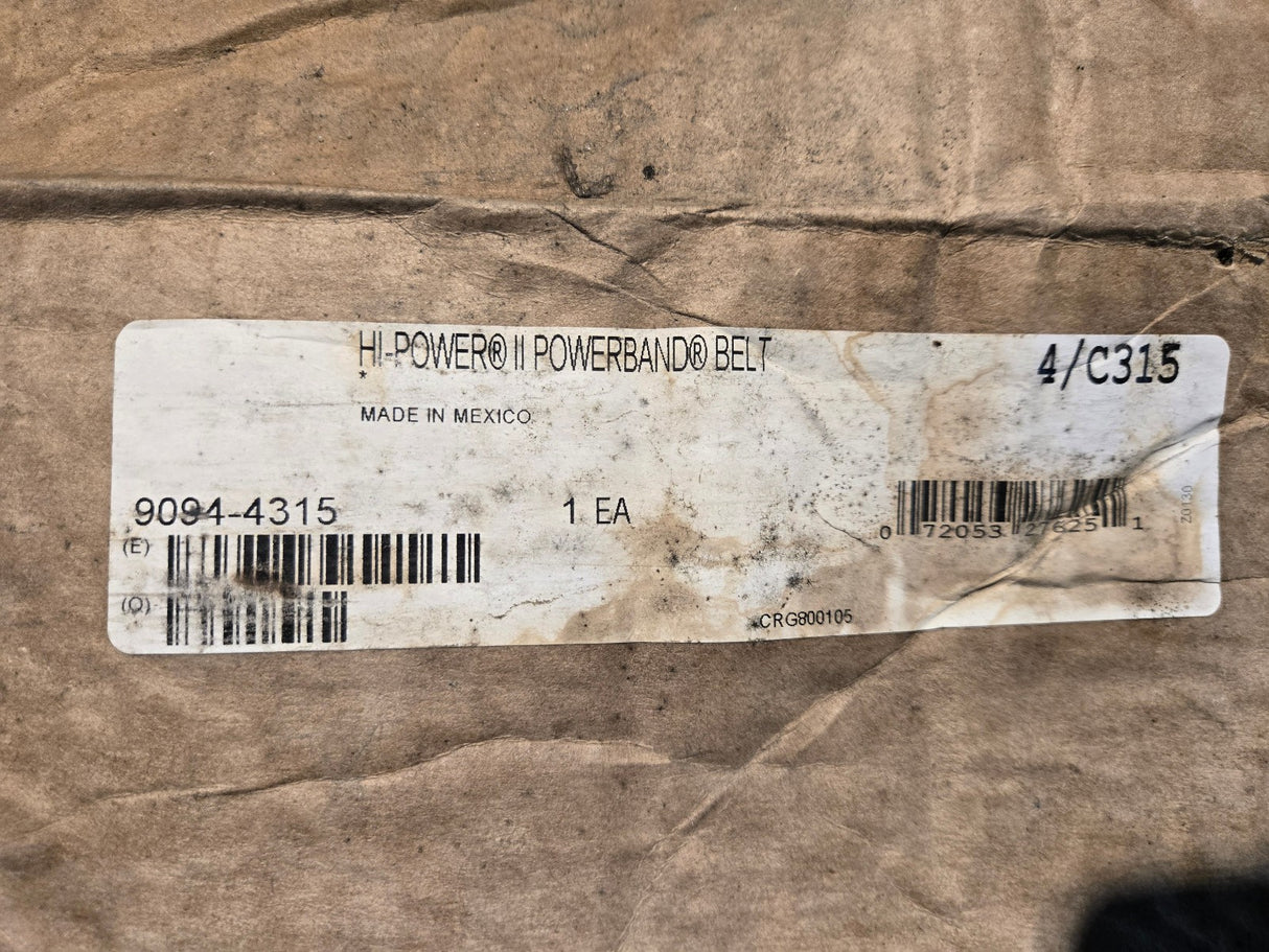 NEW 4/C315 9094-4315 GATES HI POWER 4 BAND BELT