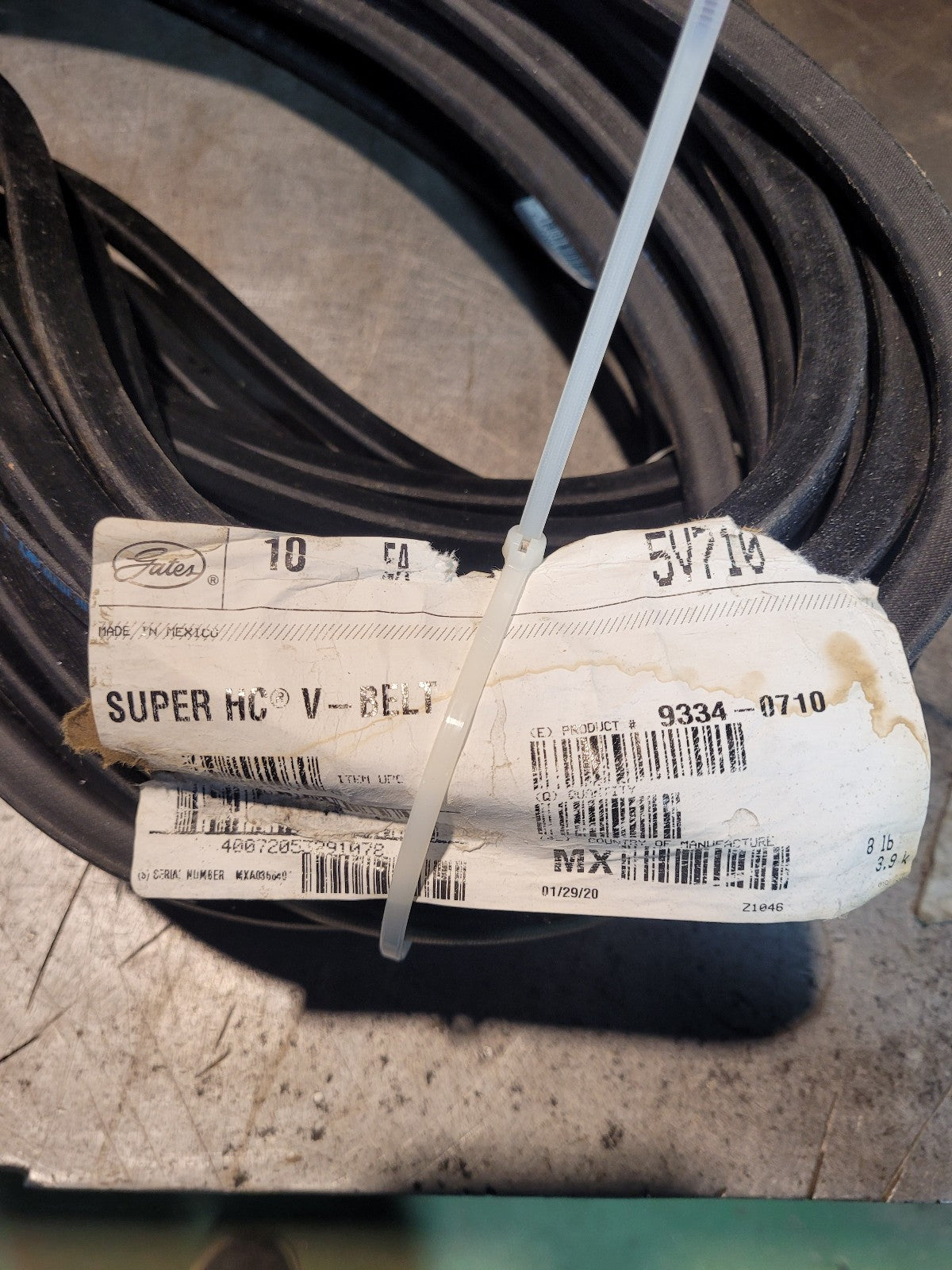 1 LOT OF 10 5V710 9334-0710 NEW GATES BELT 5/8 in Top Width, 1 Strand, 71 in OD