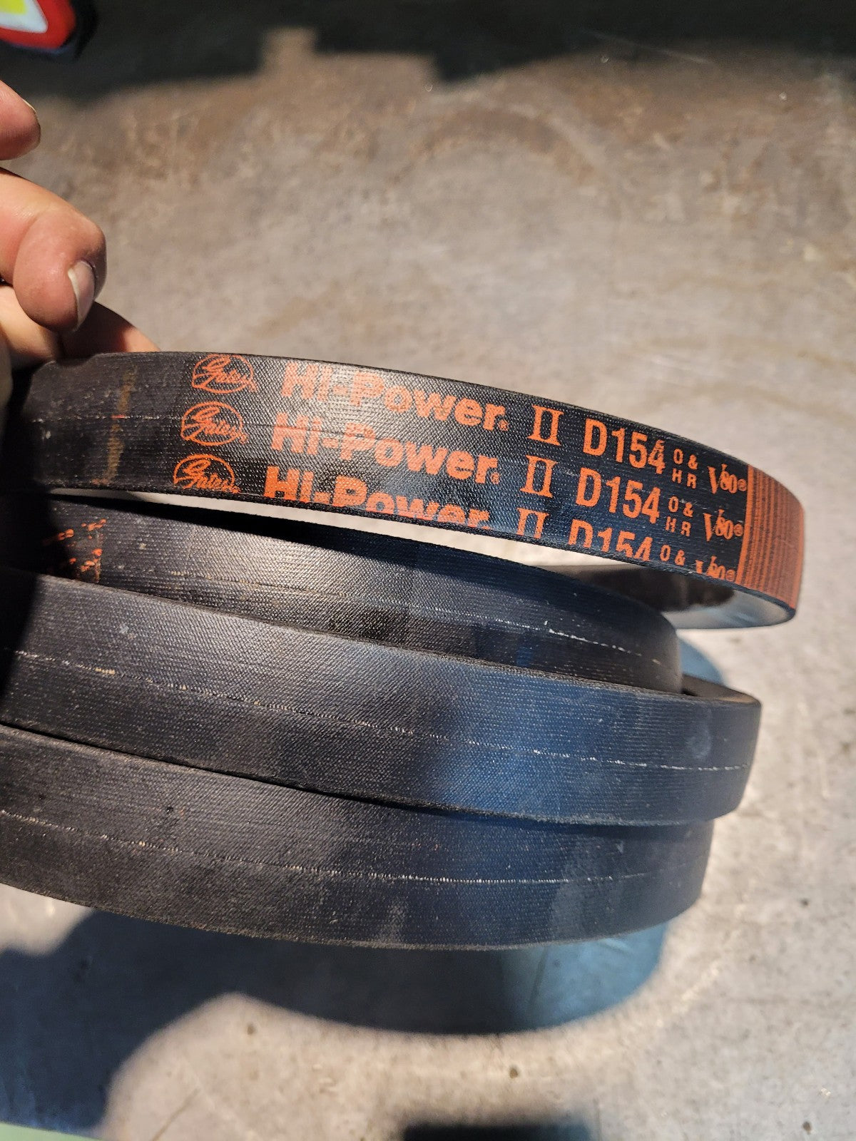NEW D154 Gates Belt 1-1/4 in Top Width, 1 Strand, 159 in