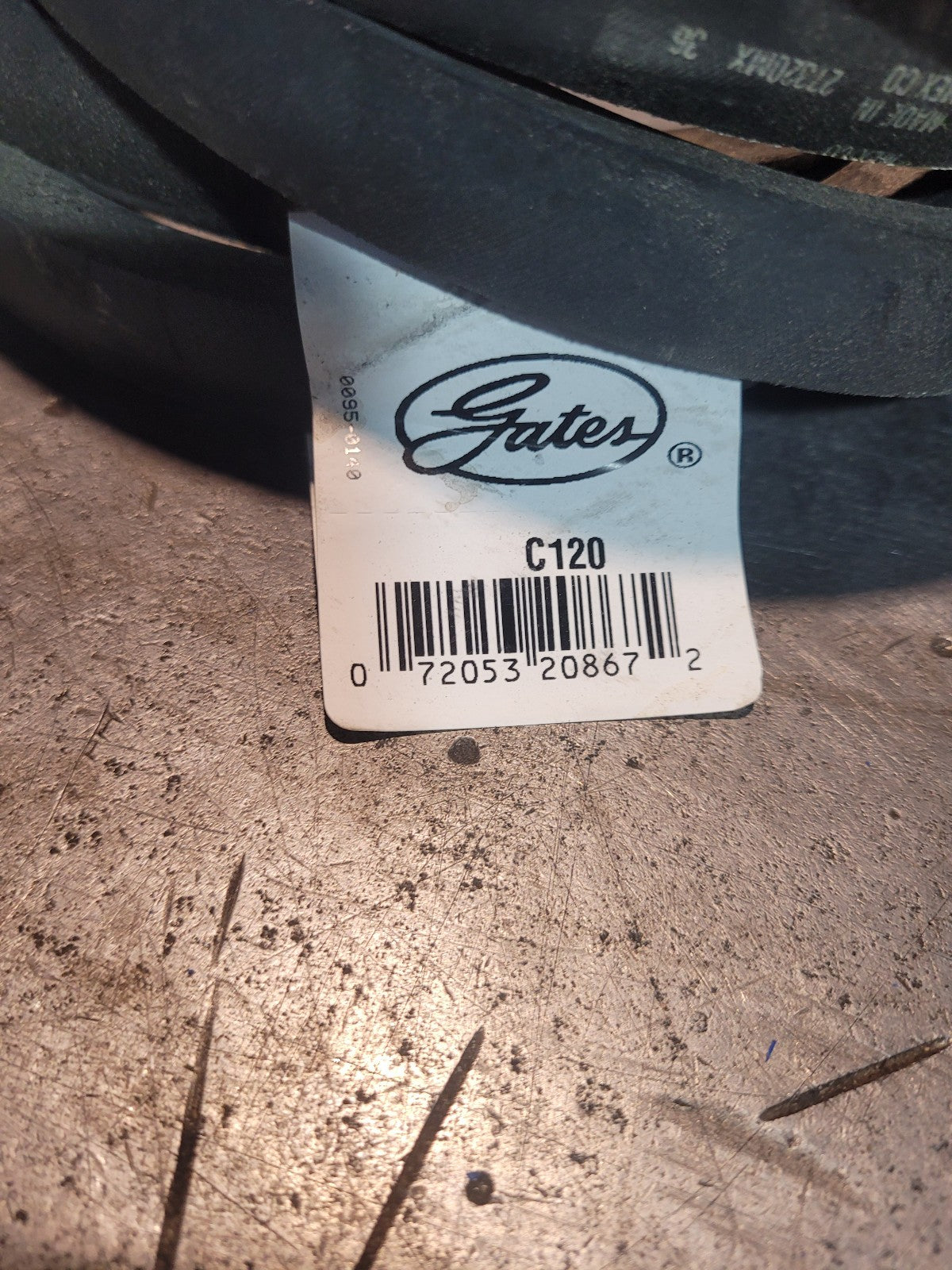 New C120 GATES BELT 7/8 in Top Width, 1 Strand, 124 in OD