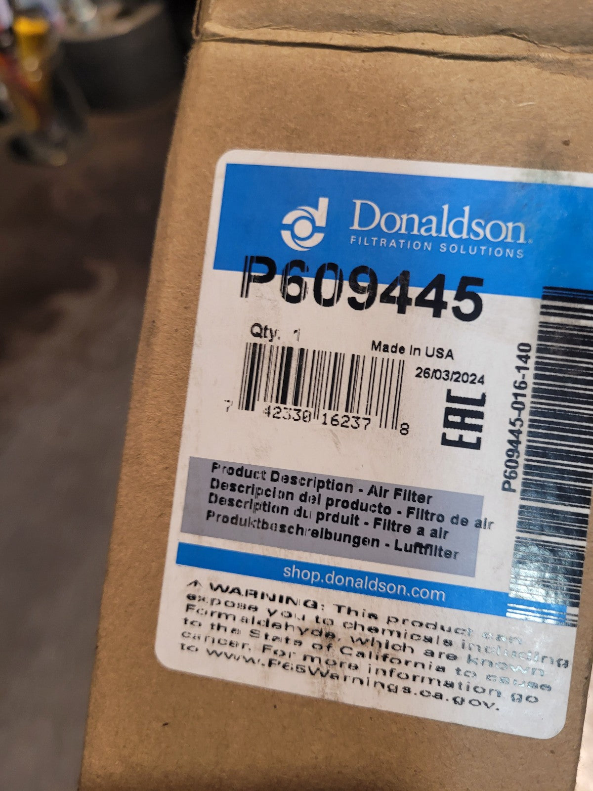 P609445 DONALDSON AIR FILTER