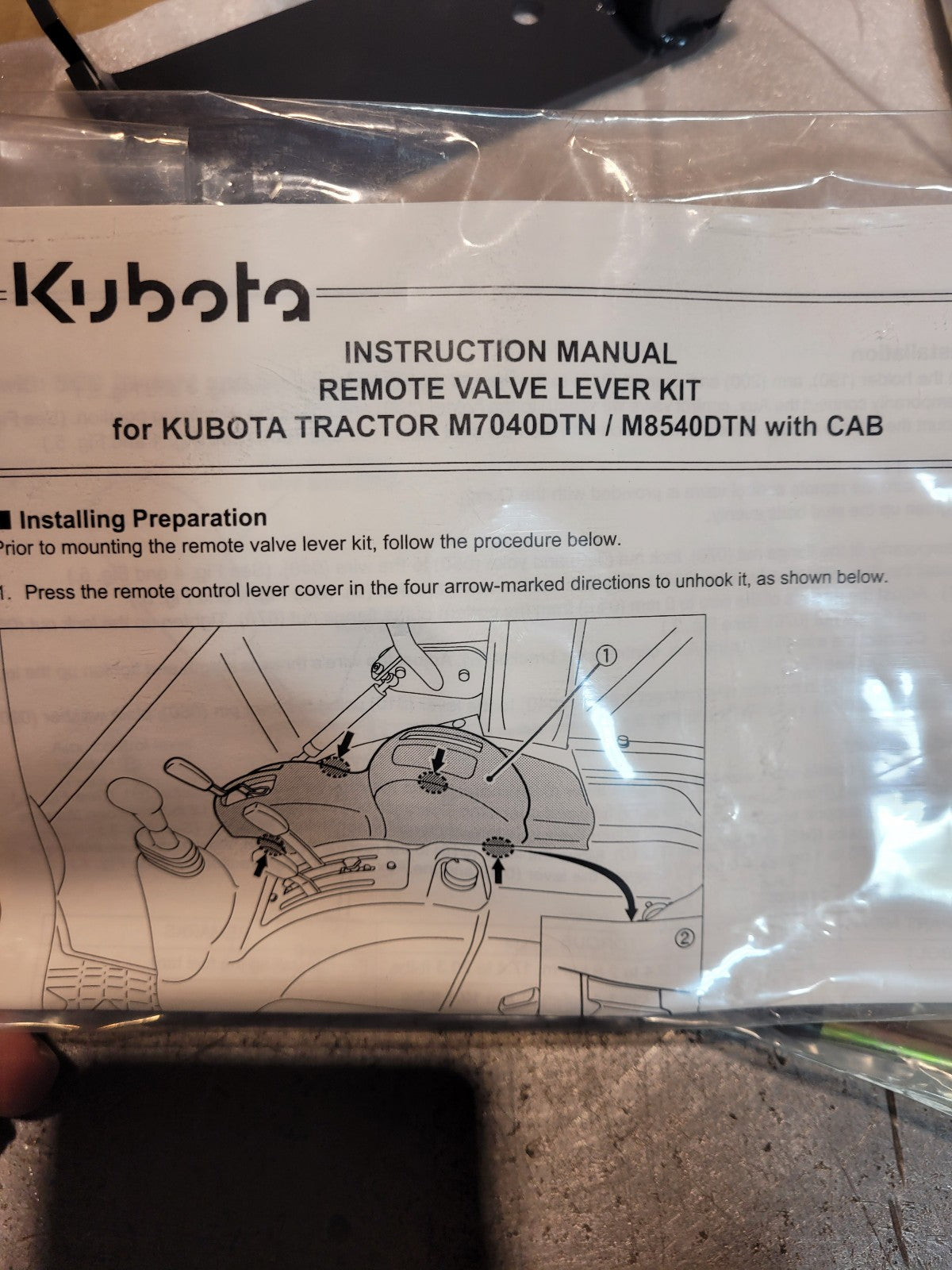 3C871-97101 KUBOTA M7663 3RD LEVER KIT 3C87197101