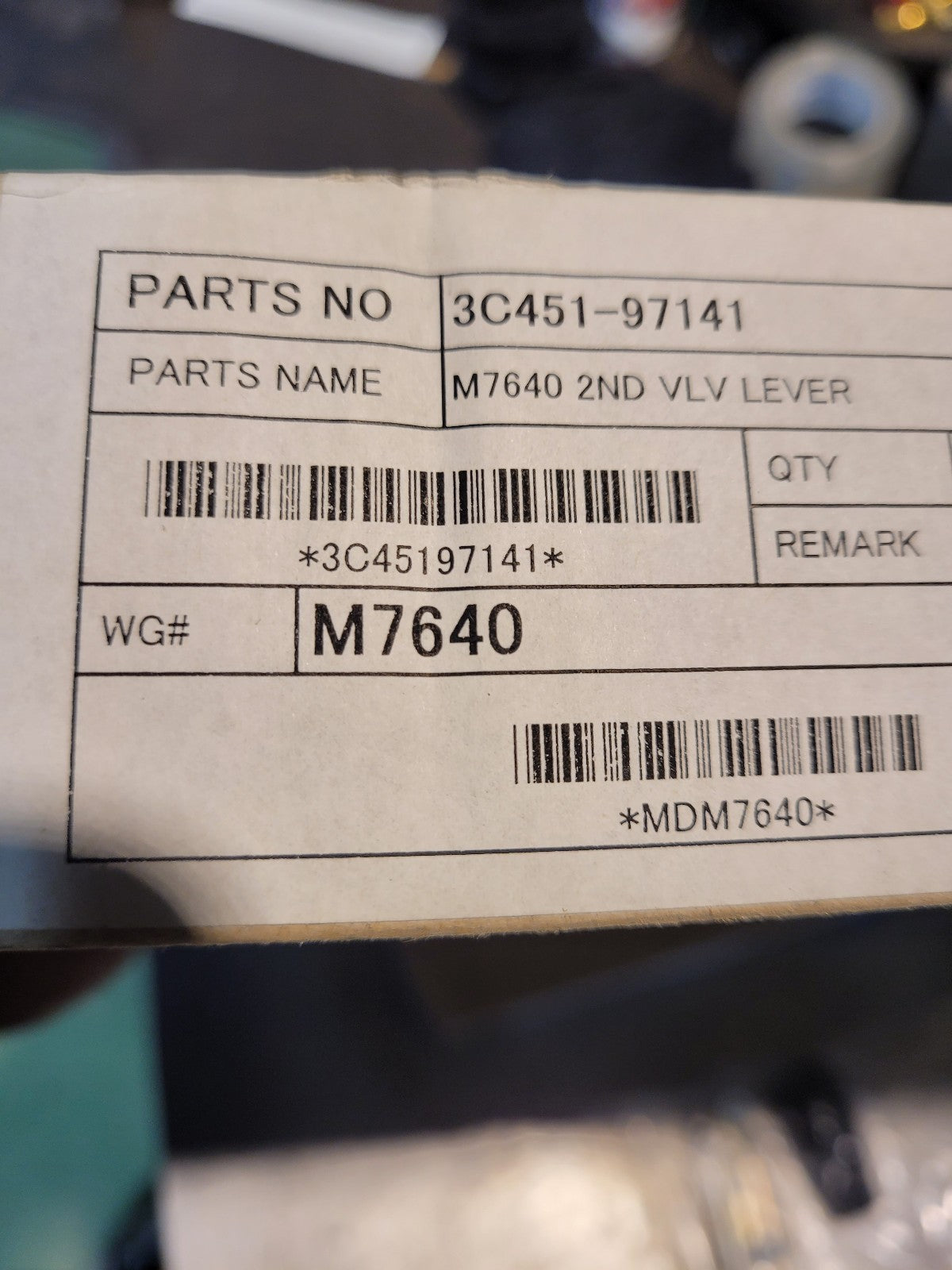 3C871-97141 KUBOTA 2ND LEVER KIT 3C87197141 M7640