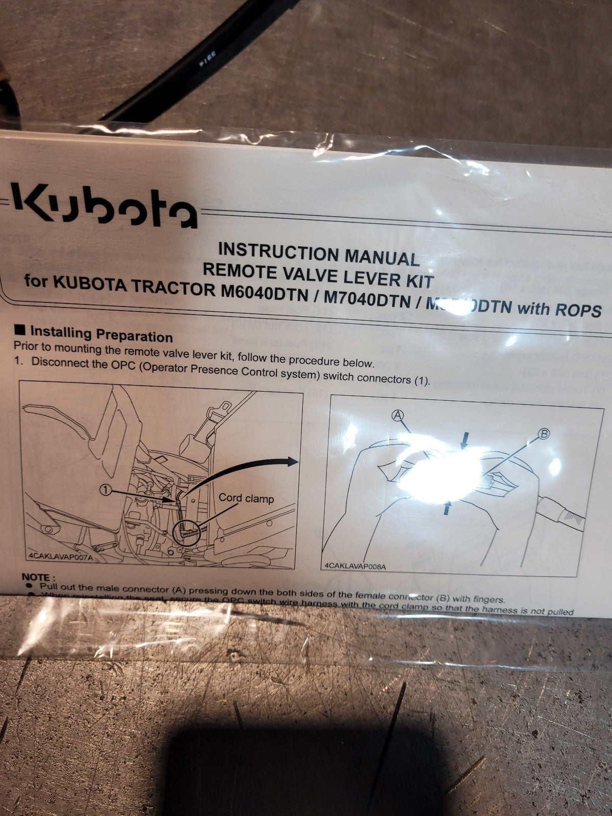 3C871-97141 KUBOTA 2ND LEVER KIT 3C87197141 M7640
