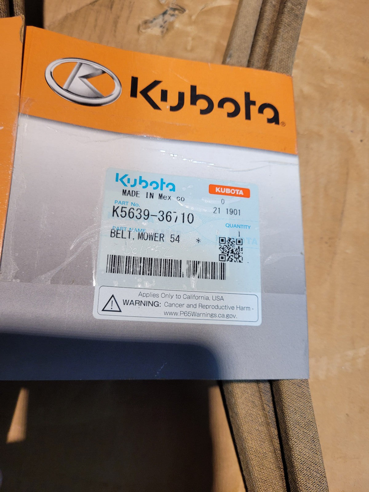 K5639-36710 KUBOTA V-BELT