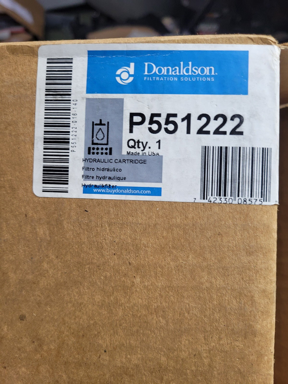 P551222 DONALDSON HYDRAULIC OIL FILTER